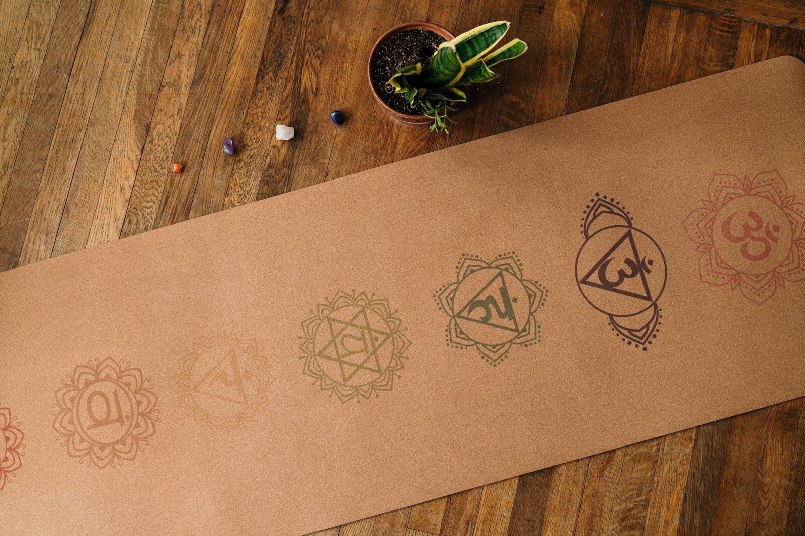 Chakra CORK YOGA MAT | 100% Natural Rubber | Non Slip | Eco Friendly