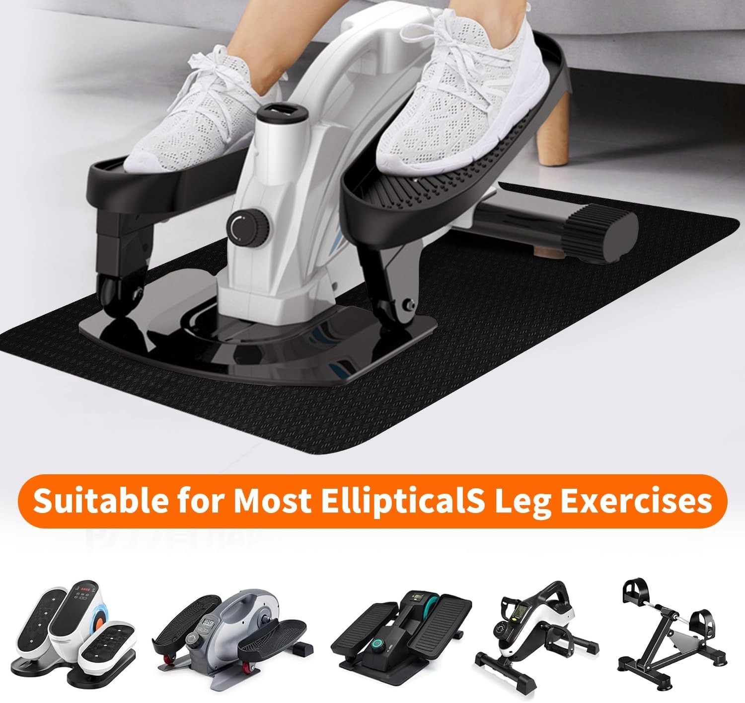 Double-Sided Non-Slip Workout Mat for Elliptical Machine, 23.6″ x 17″ Stepper…