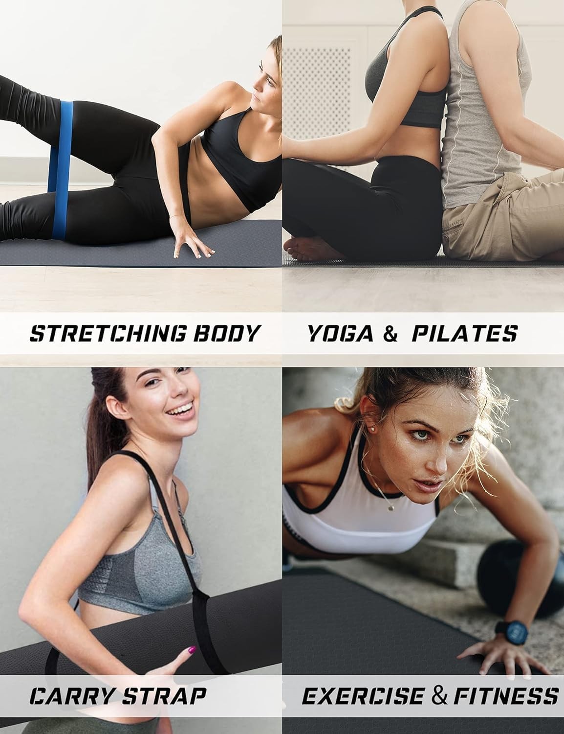 Yoga Mat Double-Sided Non Slip, 72” x 32” x 7mm – Extra Wide & Thick Yoga M…