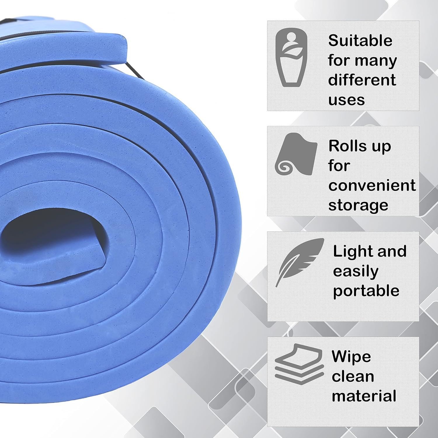 Extra Thick Yoga Mat Foam 8mm Non Slip Exercise Fitness Gym Workout Mat