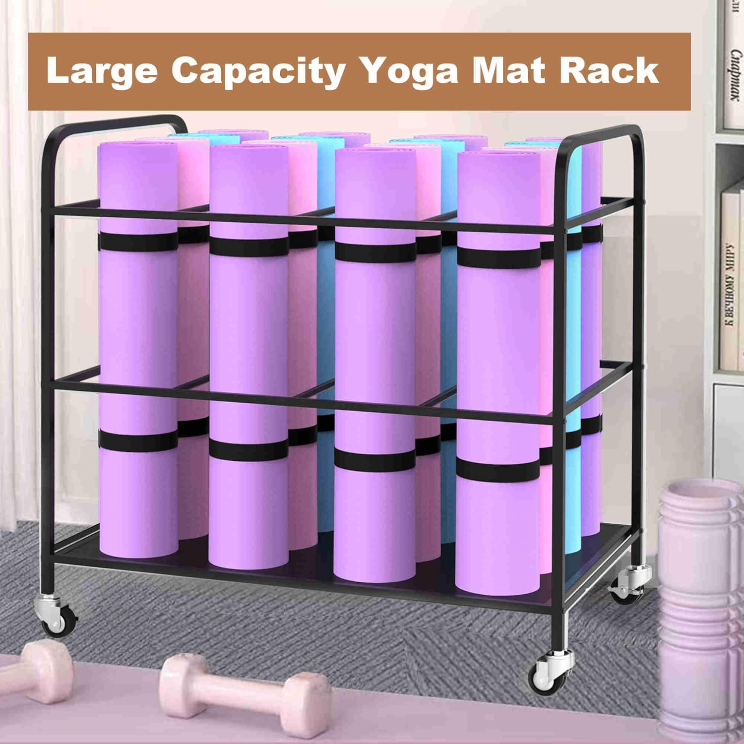 Yoga Mat Storage Rack – Home Gym Organizer for Exercise Equipment