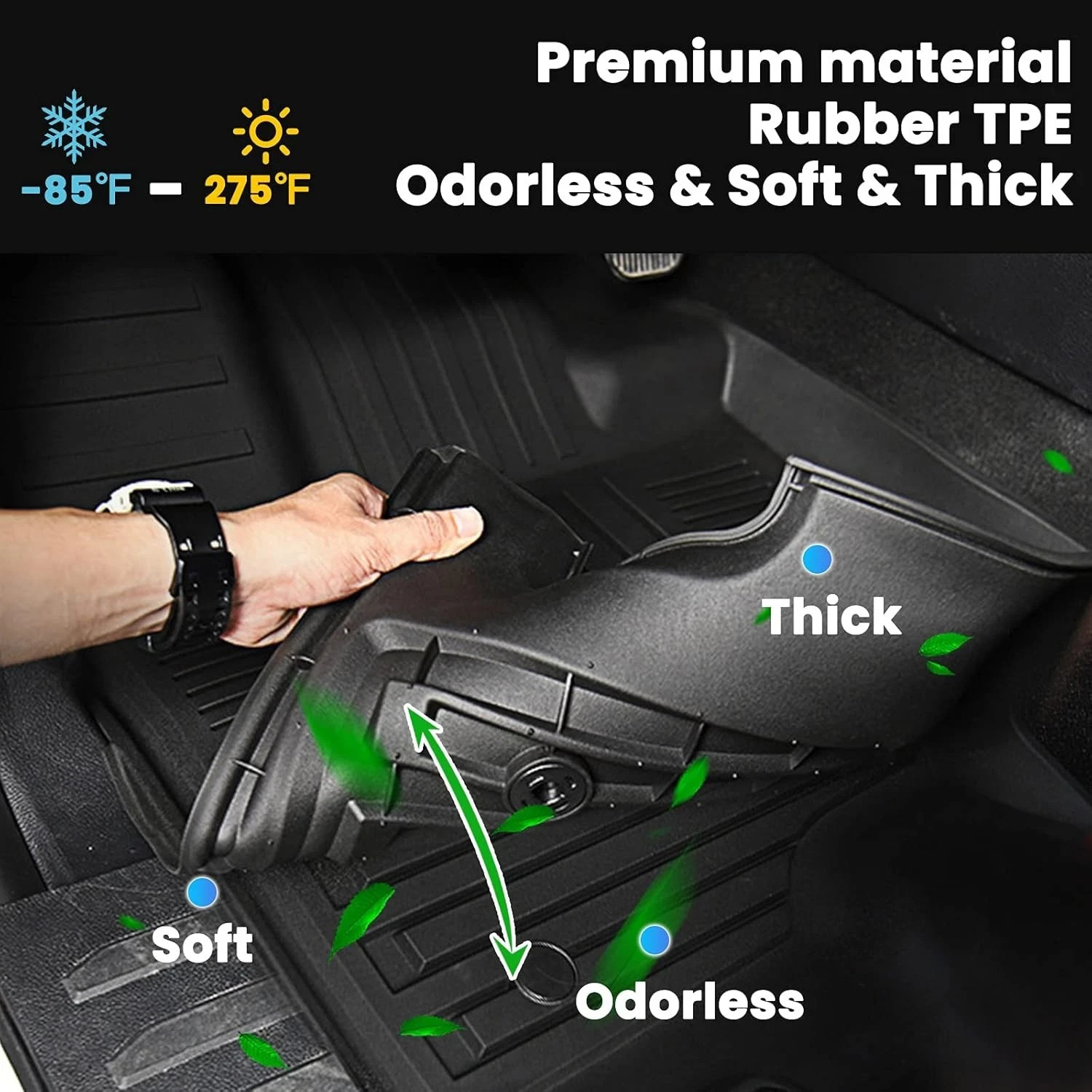 Auxko All Weather Floor Mats Cargo Mat with Backrest Mat for Honda Passport 2026