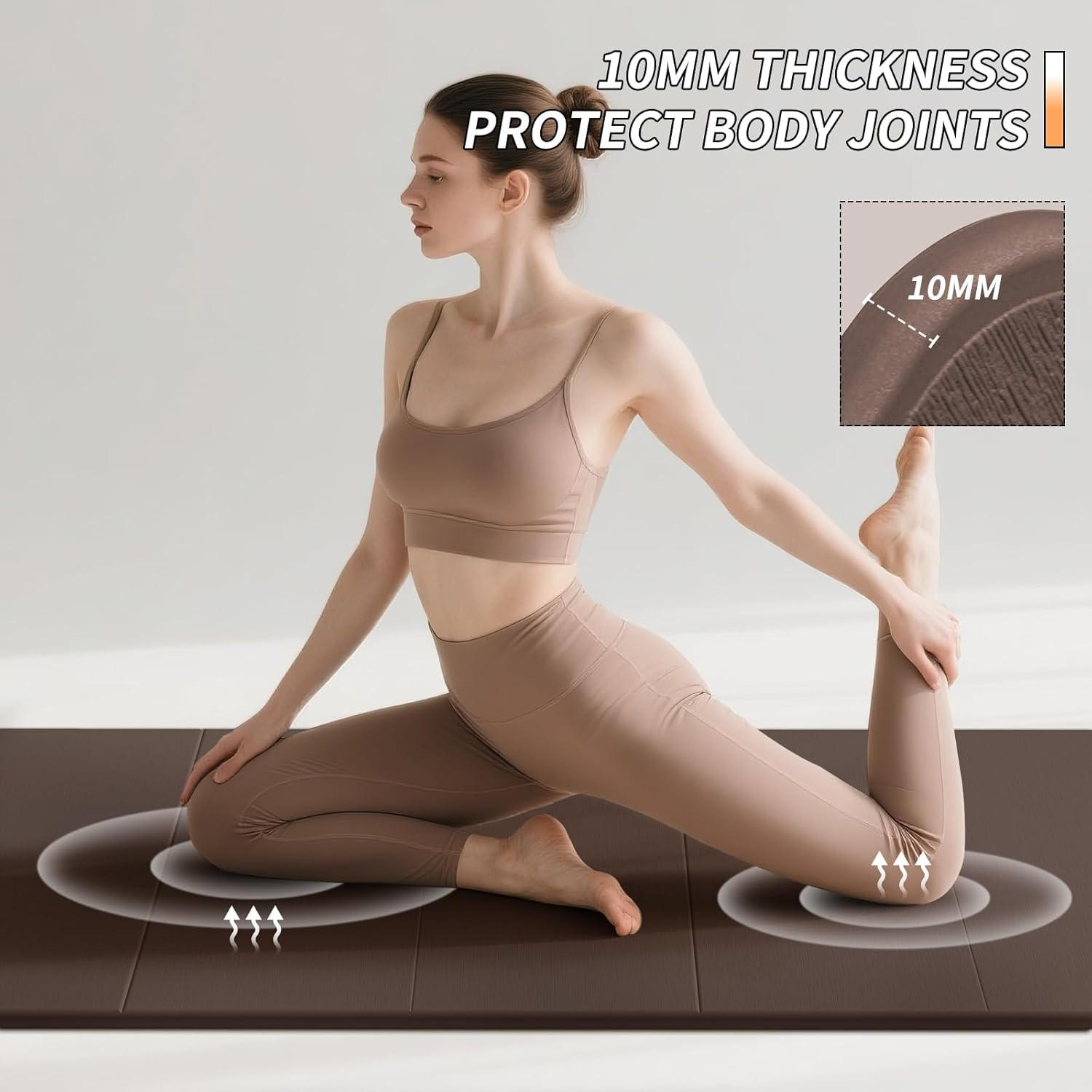 Extra Thick Foldable Yoga Mat – Non-Slip TPE, Portable & Easy Storage