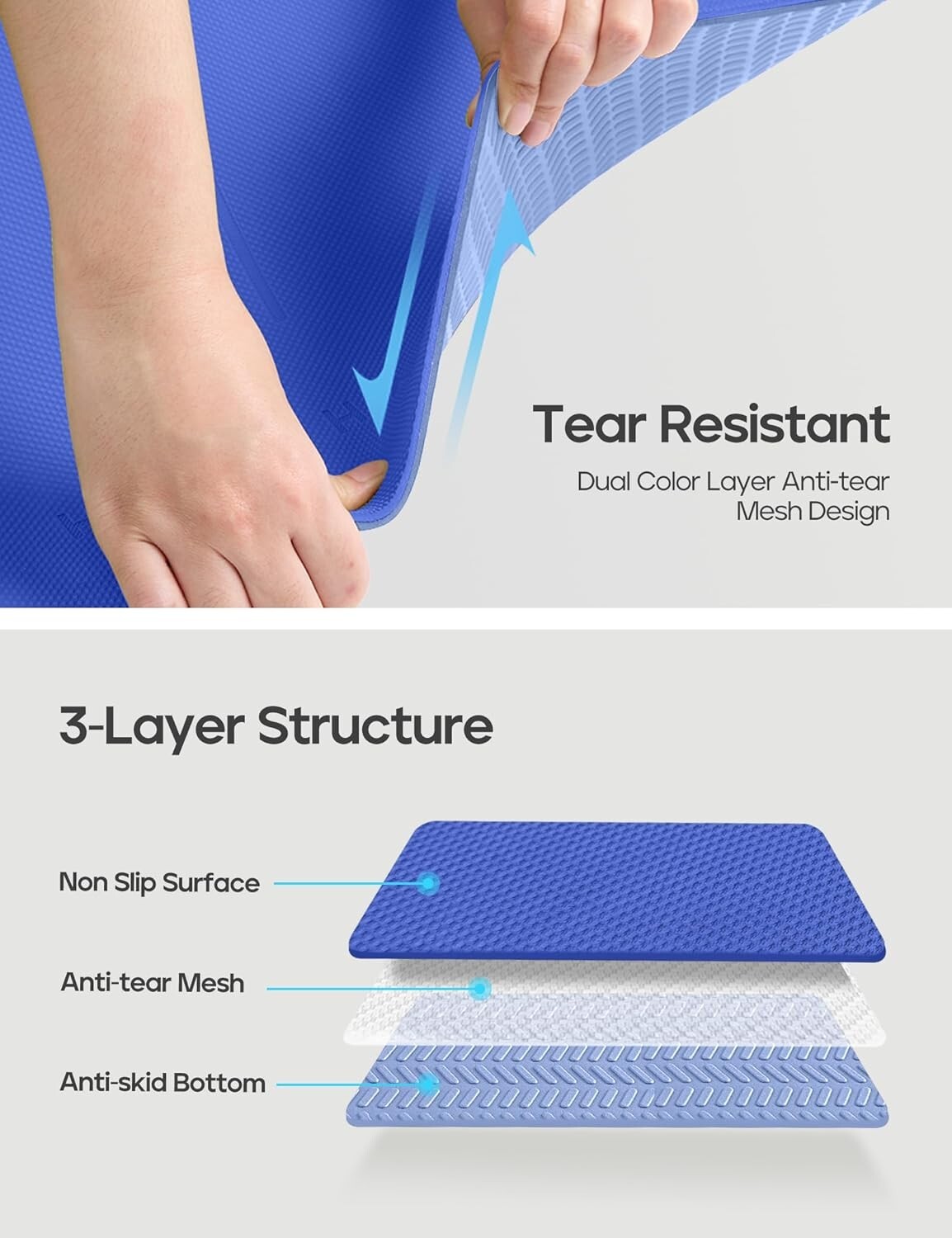 Extra Large Non-Slip Yoga Mat 72″ x 26″ – SGS Certified Eco-Friendly Design