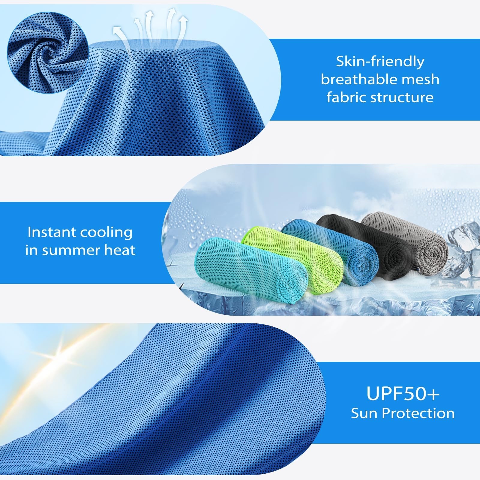 Cooling Towels – 5 Pack Gym Towels, Gym Towel for Working Out, Yoga Towel, Qu…