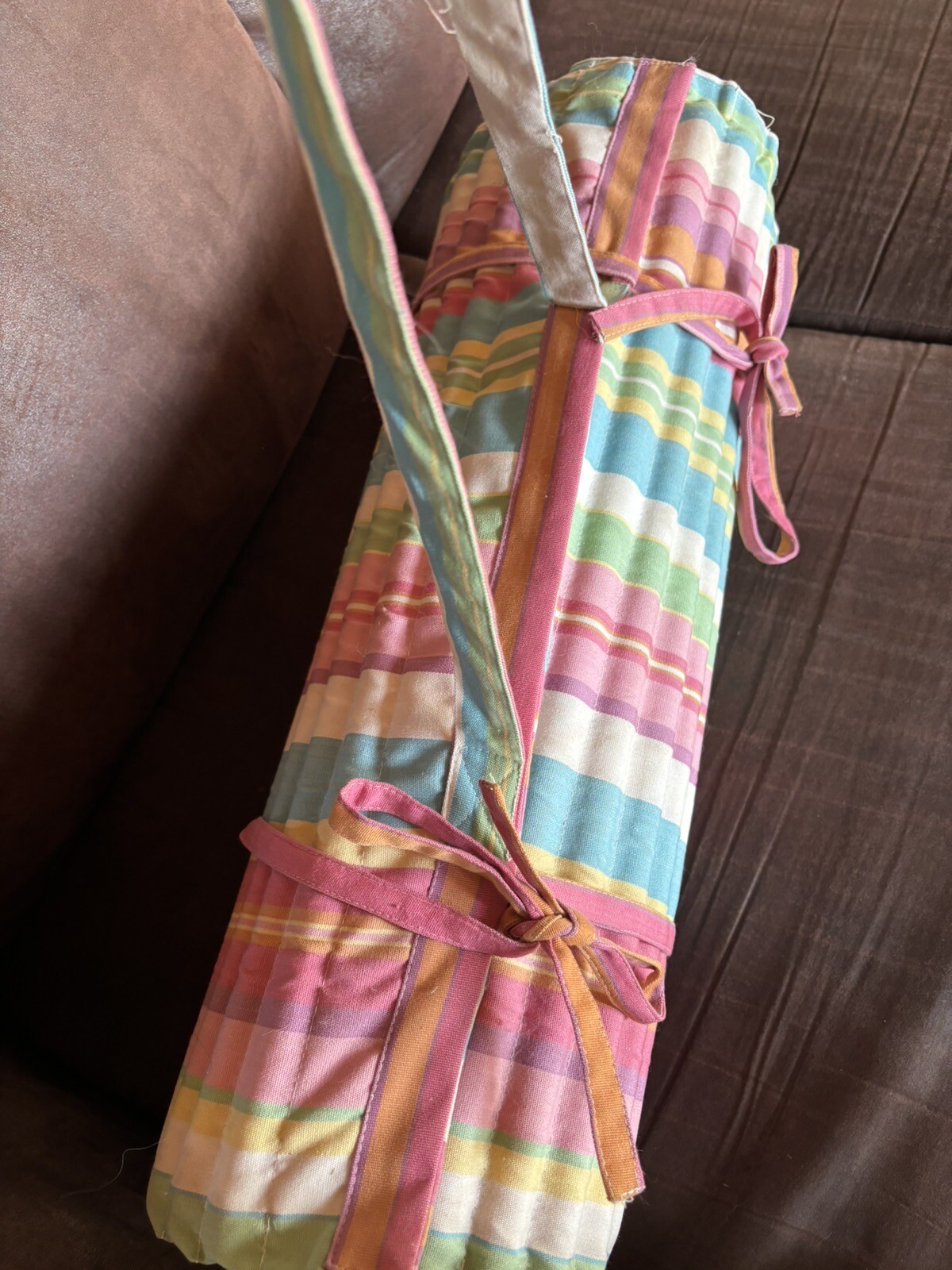 Cotton Yoga/Sleep Camp Cot Mat With Detachable Bolster Carry Handle Never Used