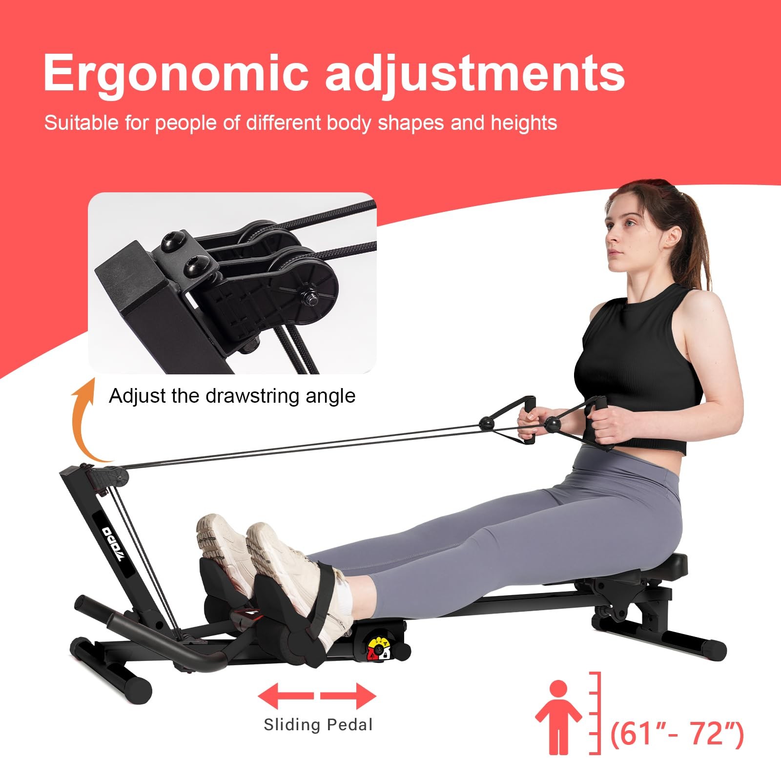 3 in 1 Rowing Machine for Home, Multifunctional Rowing Machine with 2 Intensity…