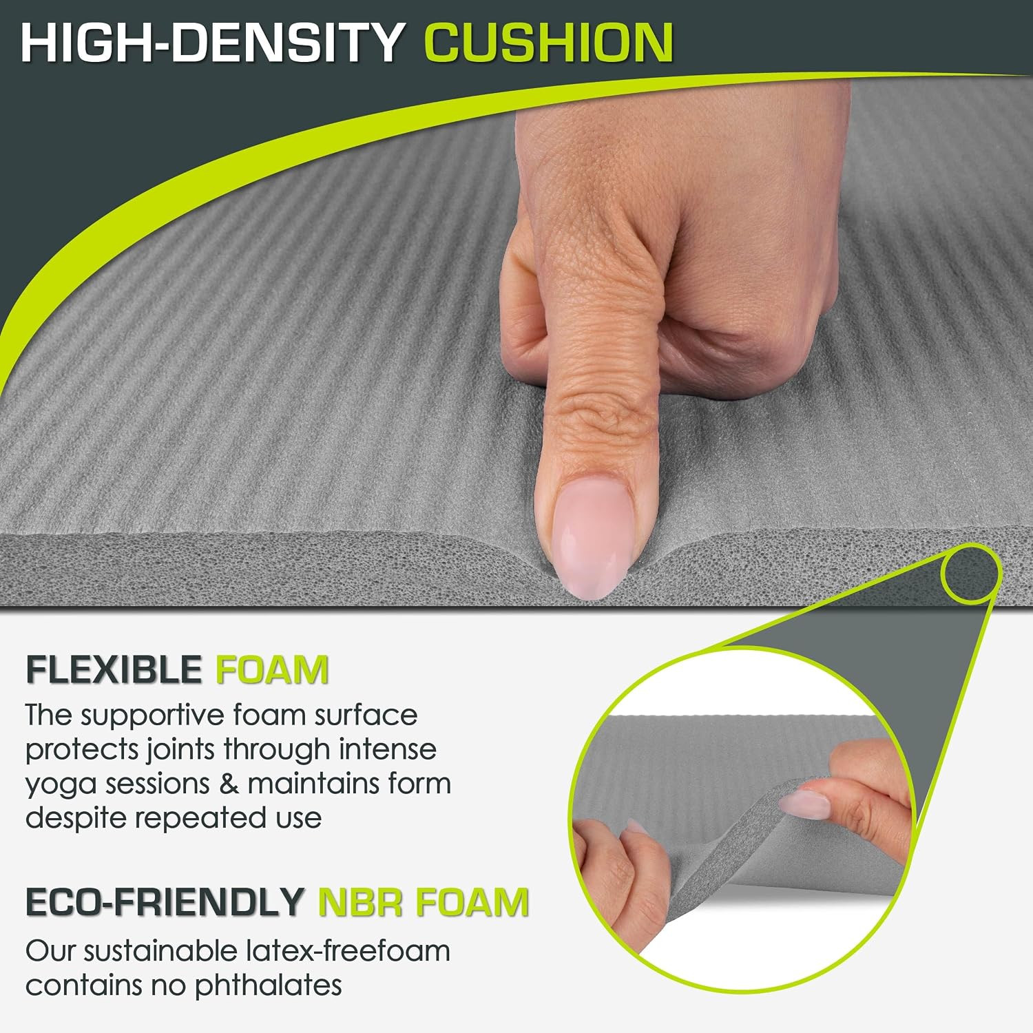 Extra Thick Yoga Knee Pad and Elbow Cushion 15Mm (5/8”) Fits Standard Mats for P