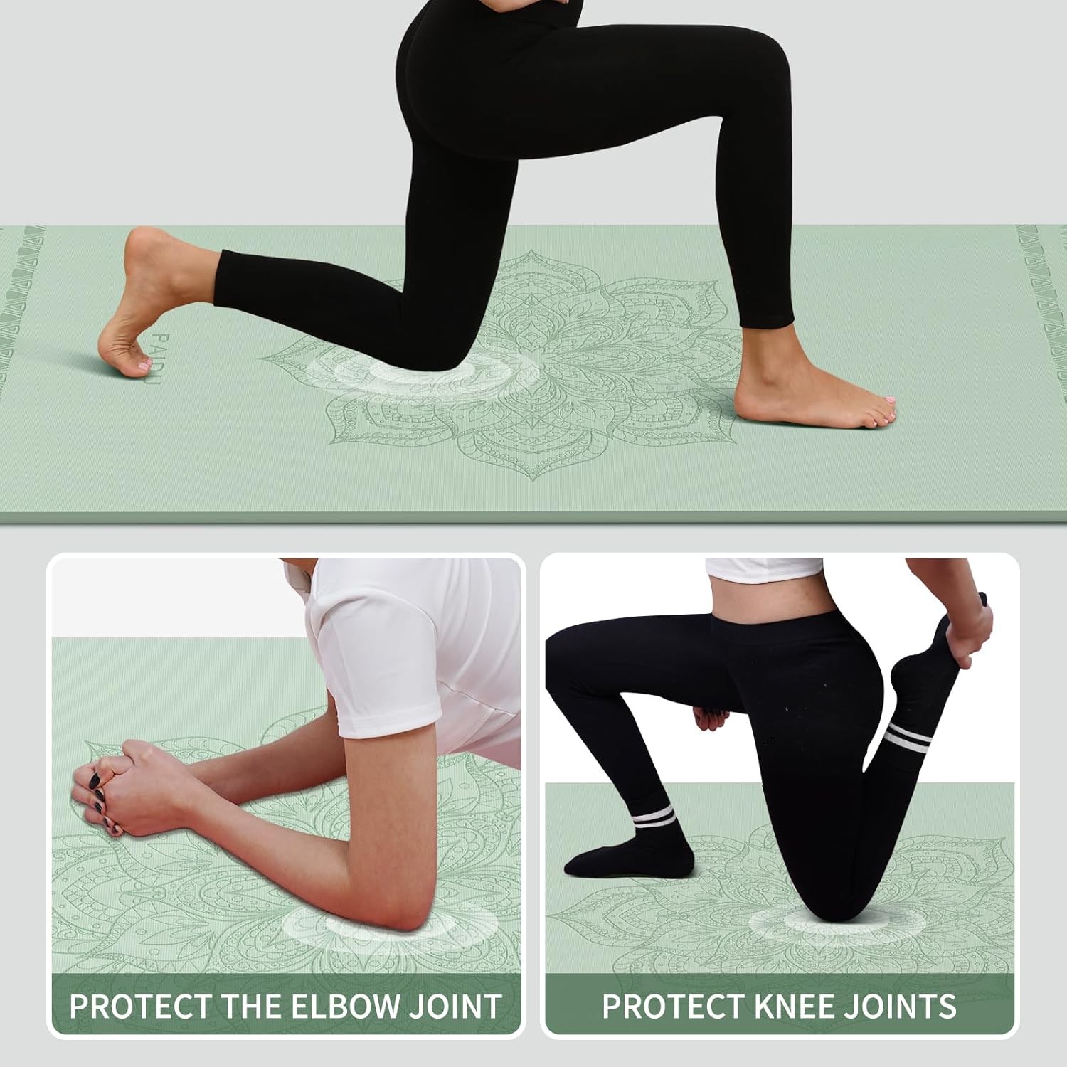 Large Yoga Mat-72’x36’x0.4’ Extra Width ＆ Thick, Comfortable, Non-Slip Mat