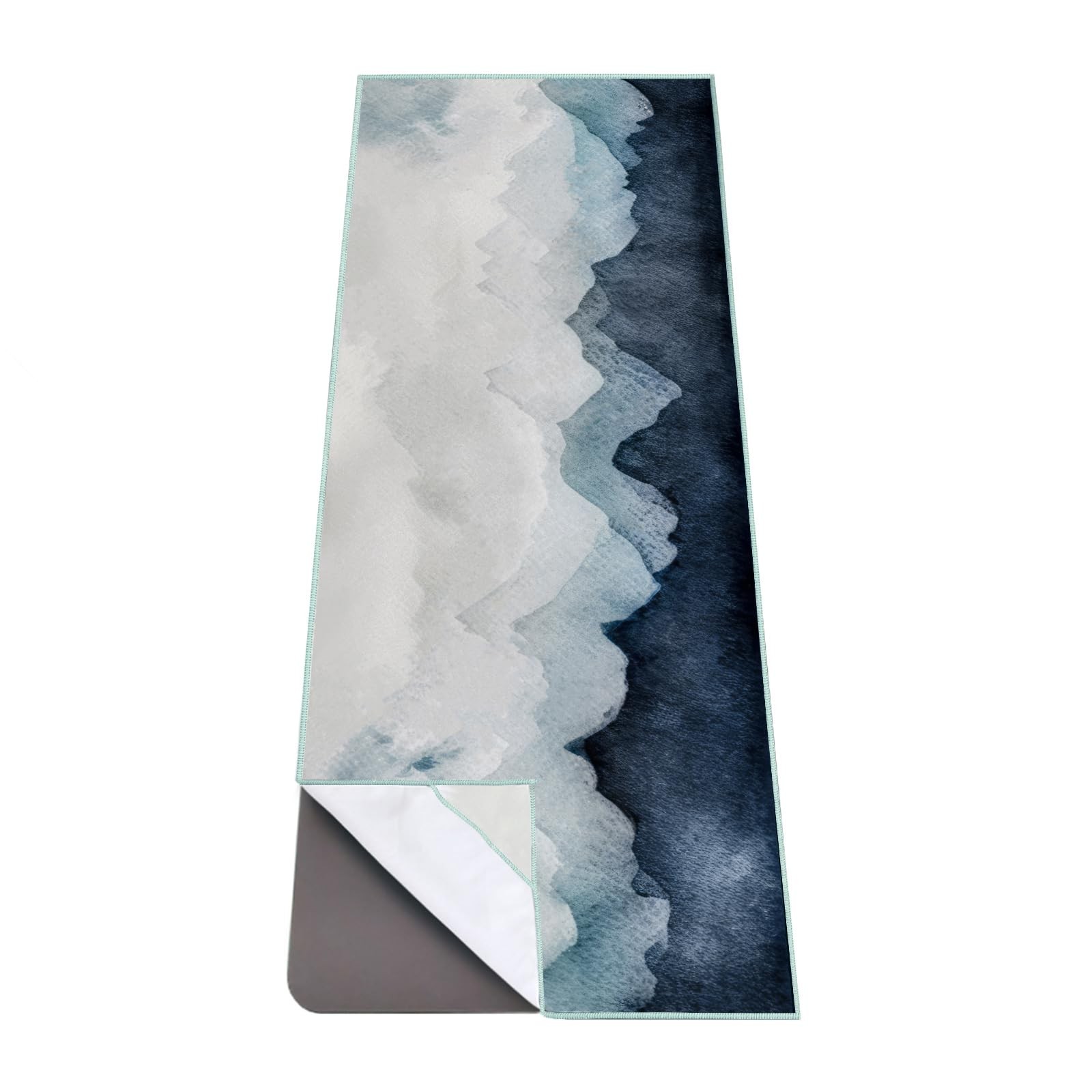 QiyI Yoga Mat Towel with Corner Pockets, Non Slip Sweat Absorbent Hot Yoga To…