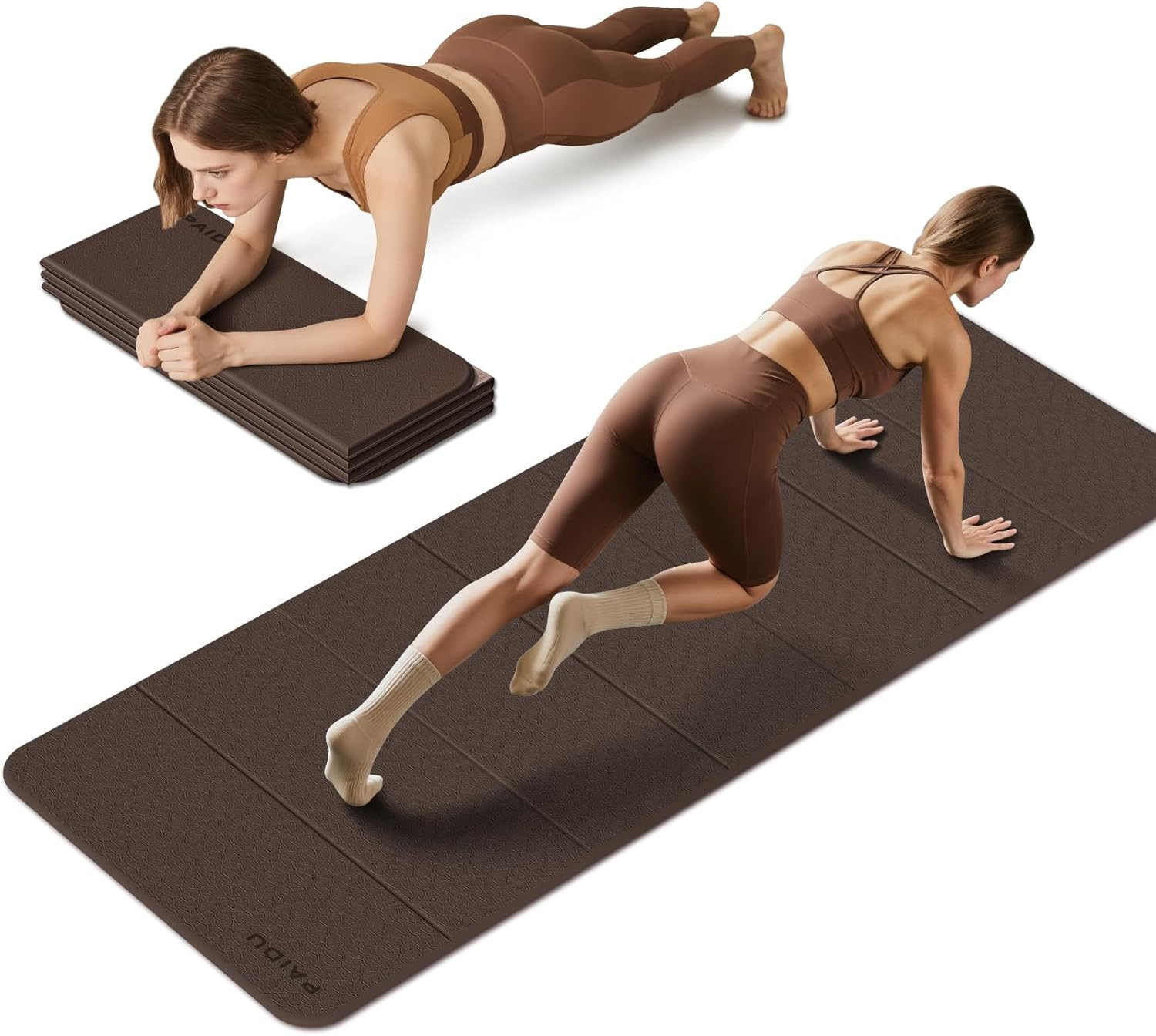 Extra Thick Foldable Yoga Mat – Non-Slip TPE, Portable & Easy Storage
