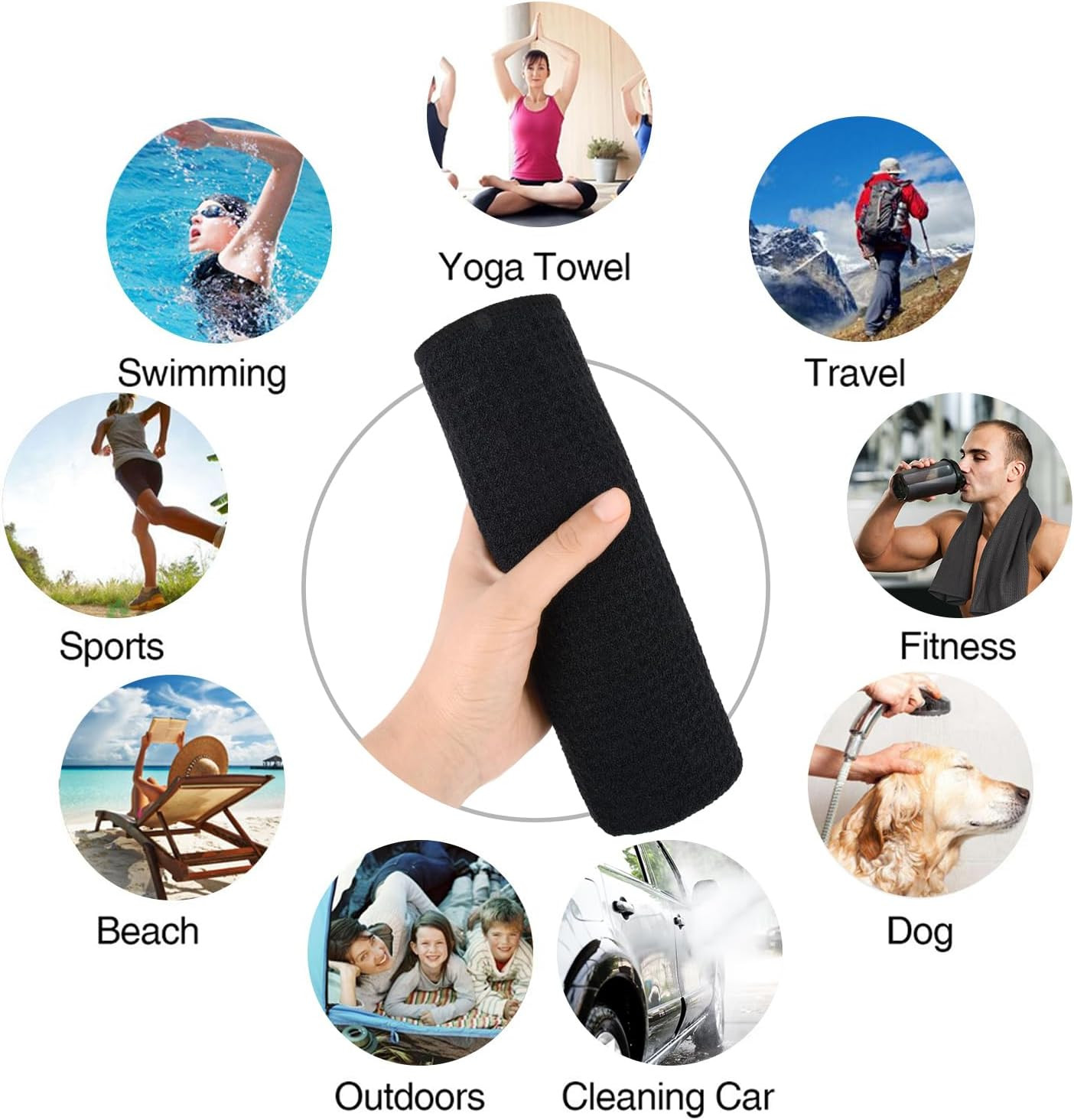 Microfiber Sports Workout Towels Fast Drying Fitness Sweat Towels for Men & Wome
