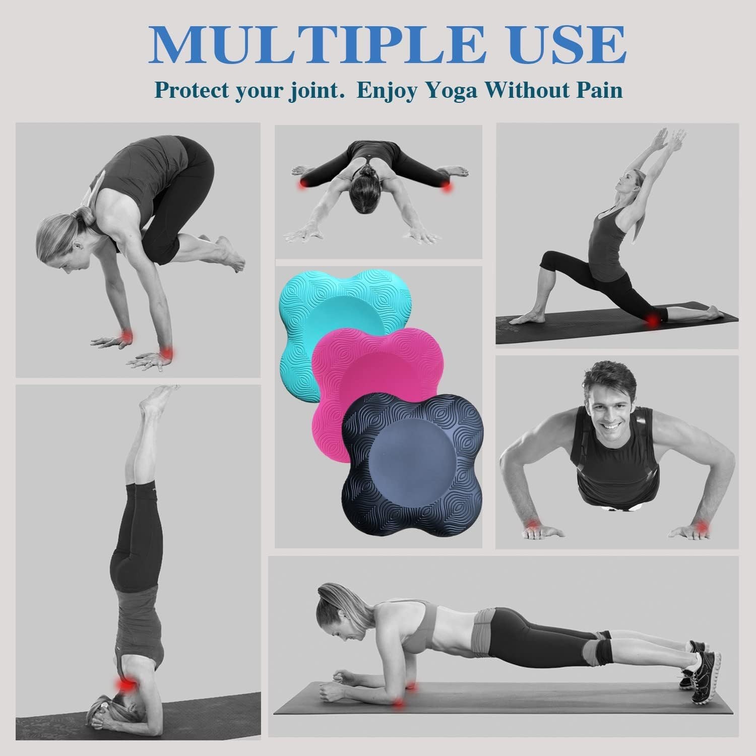2 Pack Yoga Knee Guards, Male Female, Props, Kneeling, Pilates Pads, Knee Elbow