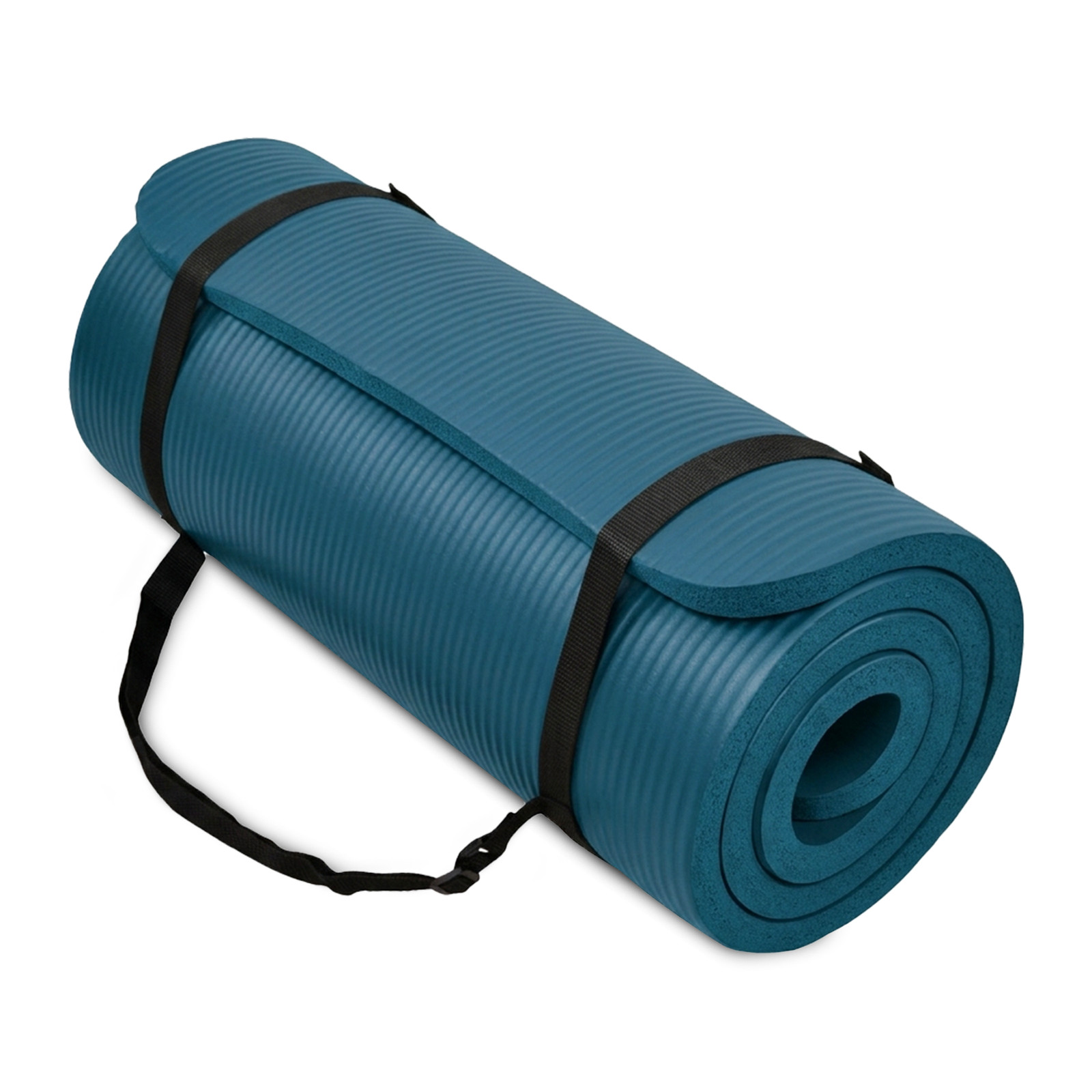 BalanceFrom Yoga Mat, 1″ Extra Thick Exercise Pilates Workout Mat, Navy Blue