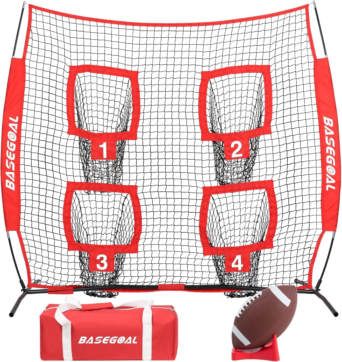 6×6 Ft Football Nets for Throwing,Football Target,Quarterback 6ft x 6ft, red