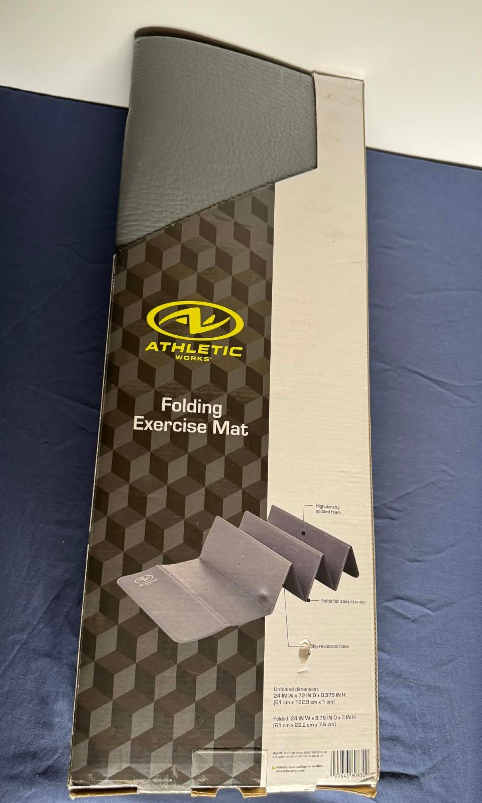 Athletic Works High-Density Exercise Mat, 3/8 inch padded Foam, New in Box