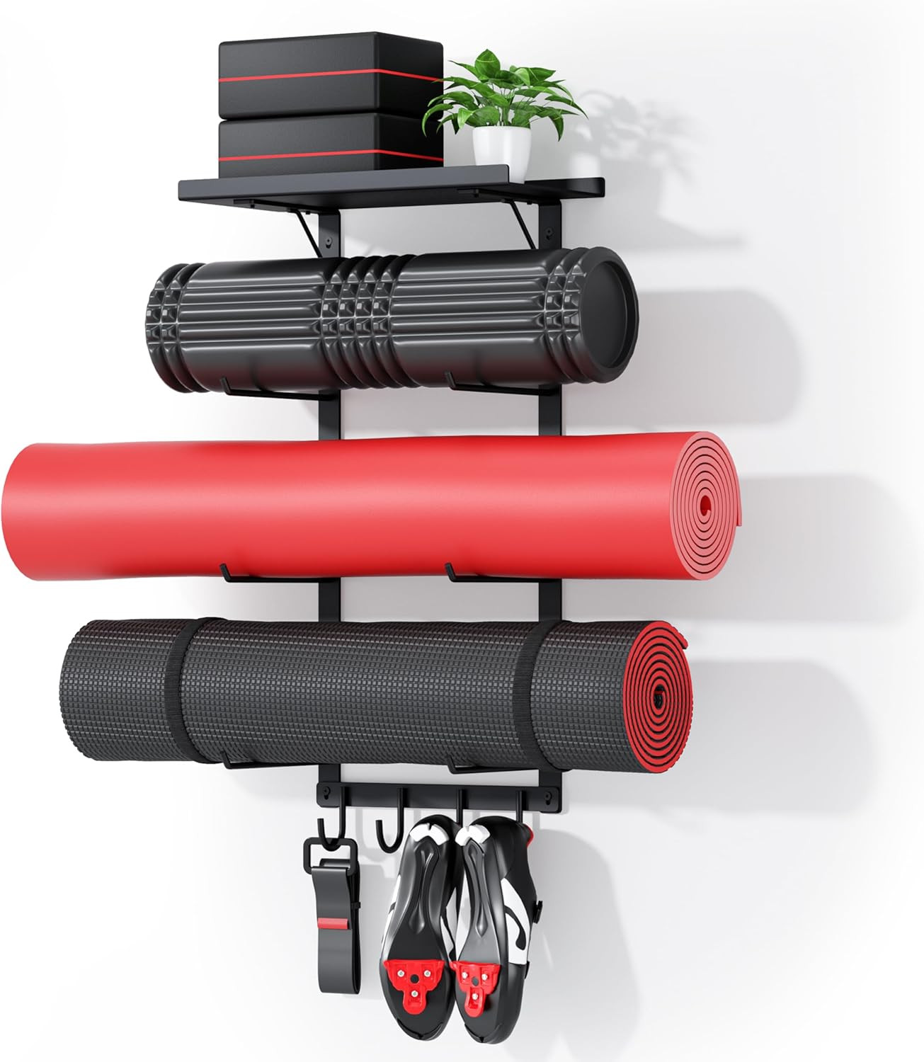Yoga Mat Holder Wall Mount, Yoga Accessory Mat Storage Rack, Home Gym Accessorie