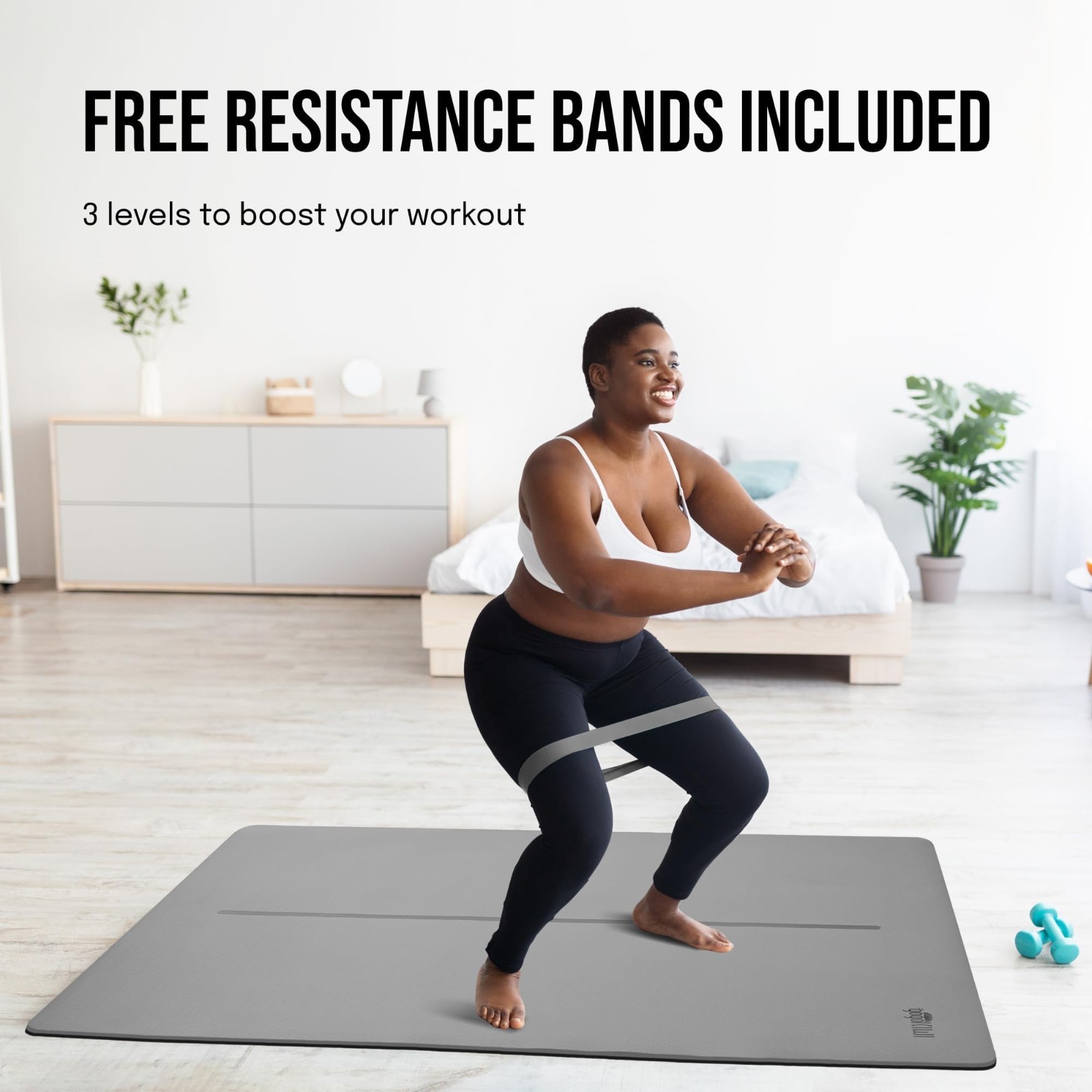 Extra Large Yoga Mat 6’x4″ – Thick 1/4″ & 1/2″ Exercise Mats for Home Gym, Pilat