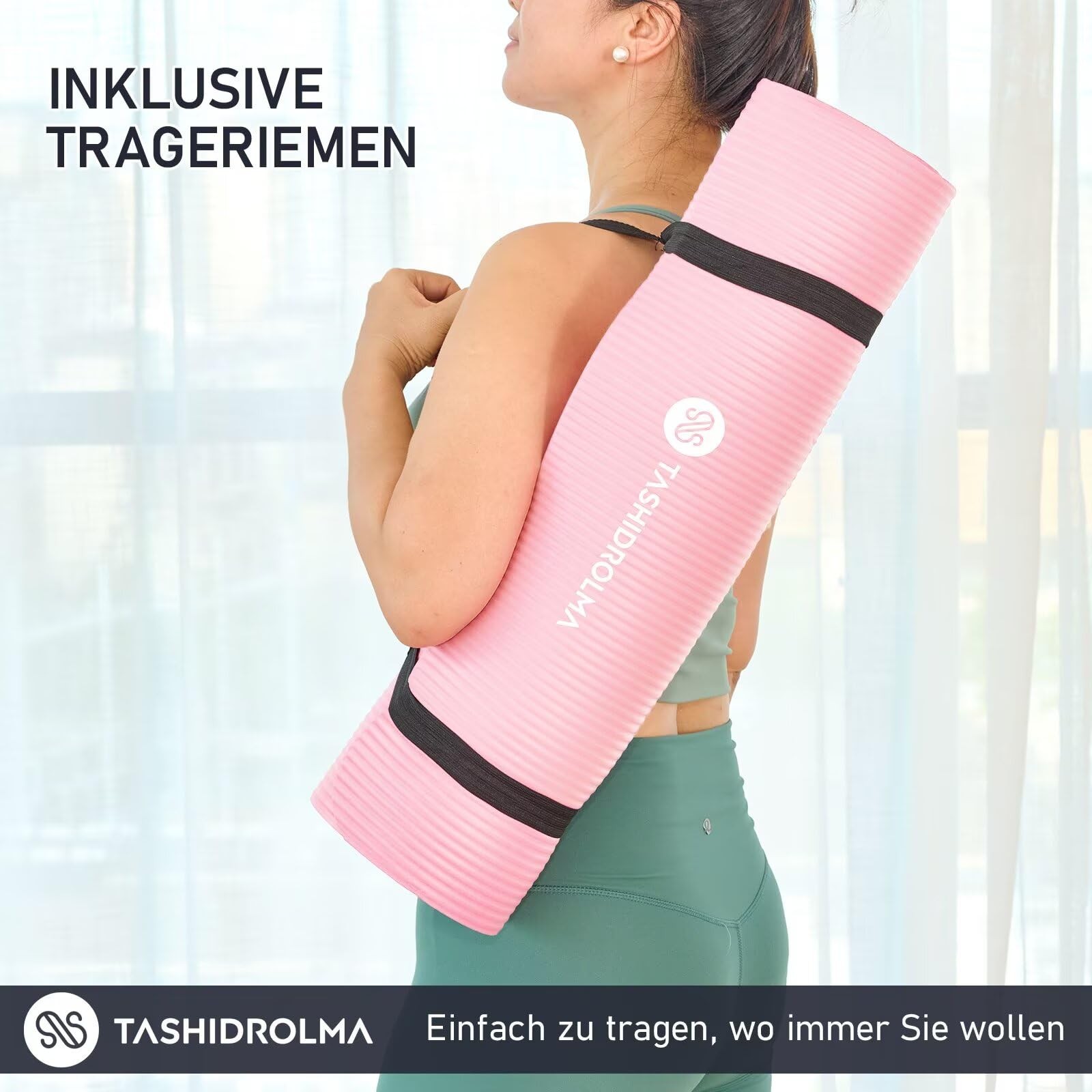 Yoga Mat Non Slip, NBR Gymnastics Mat with Carry Strap, Sports Mat Fitness Mat…