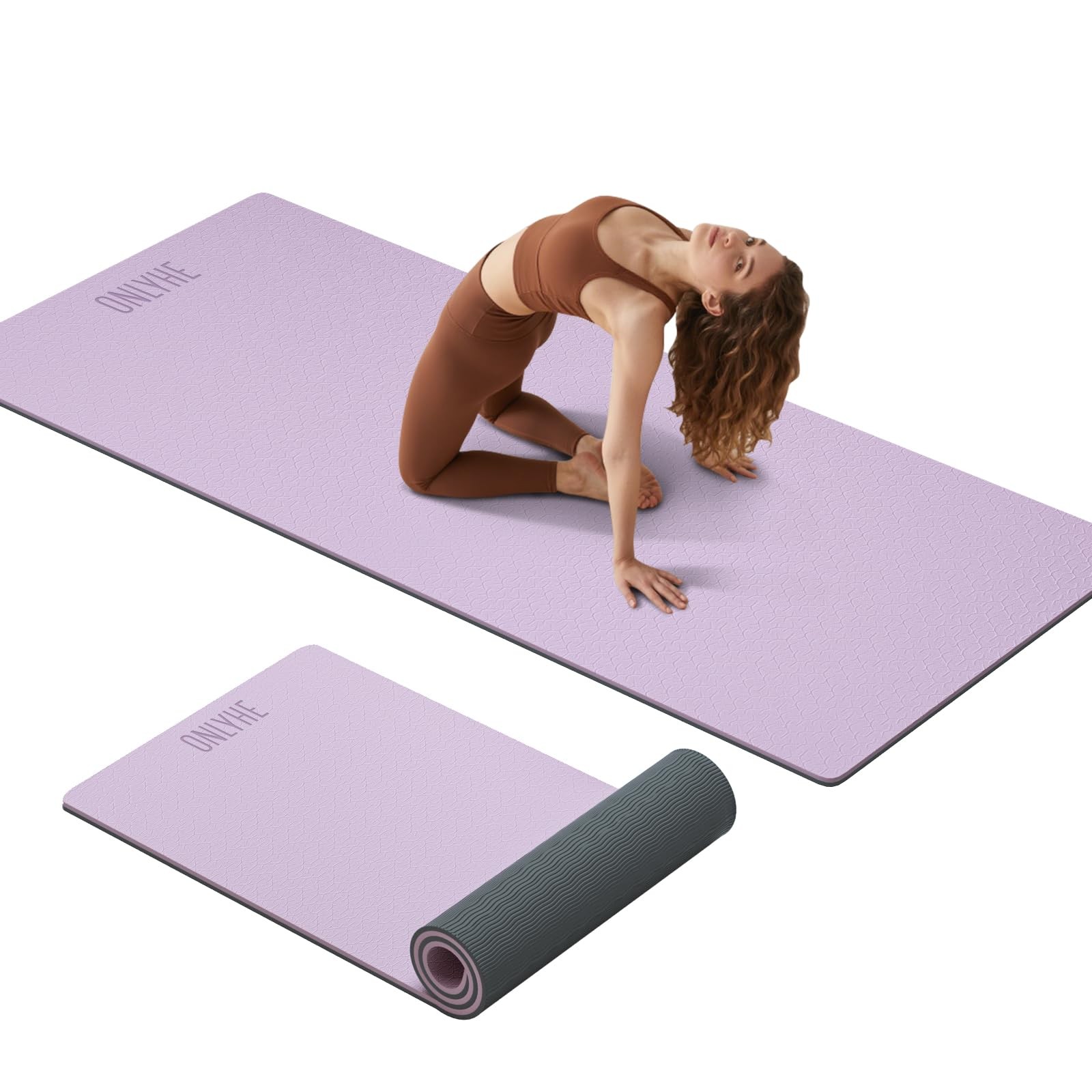 Extra Thick 12mm TPE Exercise Yoga Mat with Strap, 72″L x 24.8″W Non-slip Wor…