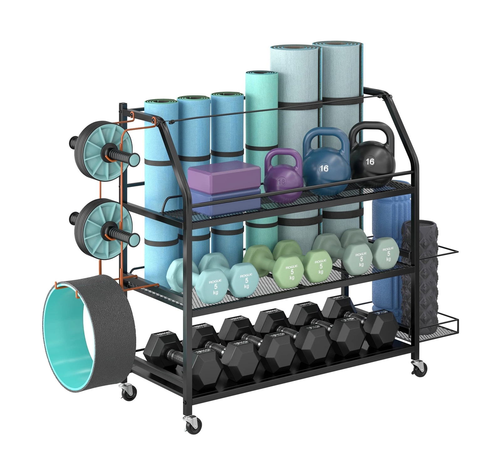 Yoga Mat Storage Rack, Home Gym Workout Accessories Organizer, Sporting Goods…