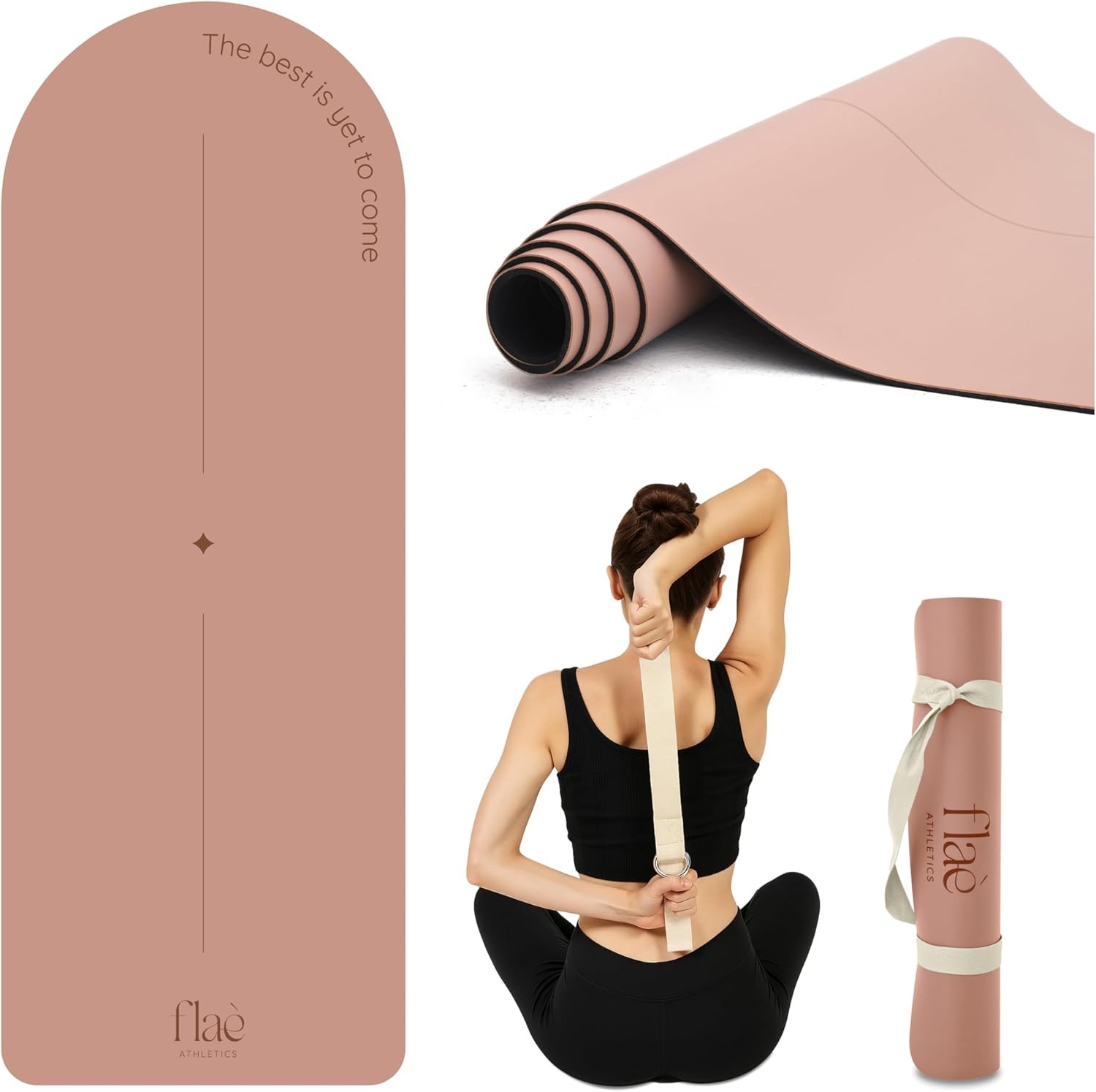 Arch shaped Yoga Mat Eco PU Rubber Non Slip Motivational