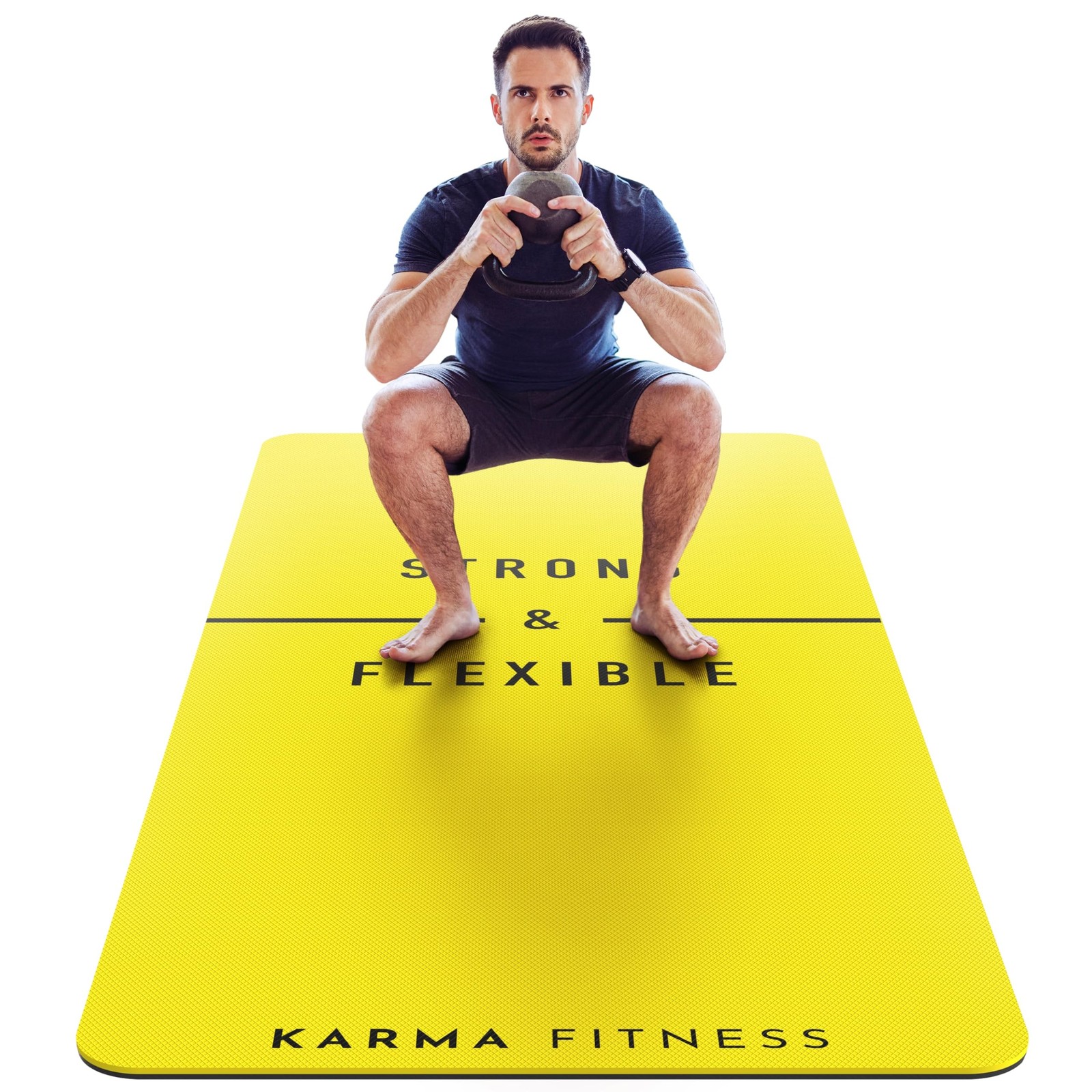 Large Exercise Mat – Extra Thick 10mm Workout Mat (72″x32″) – Non-Sl