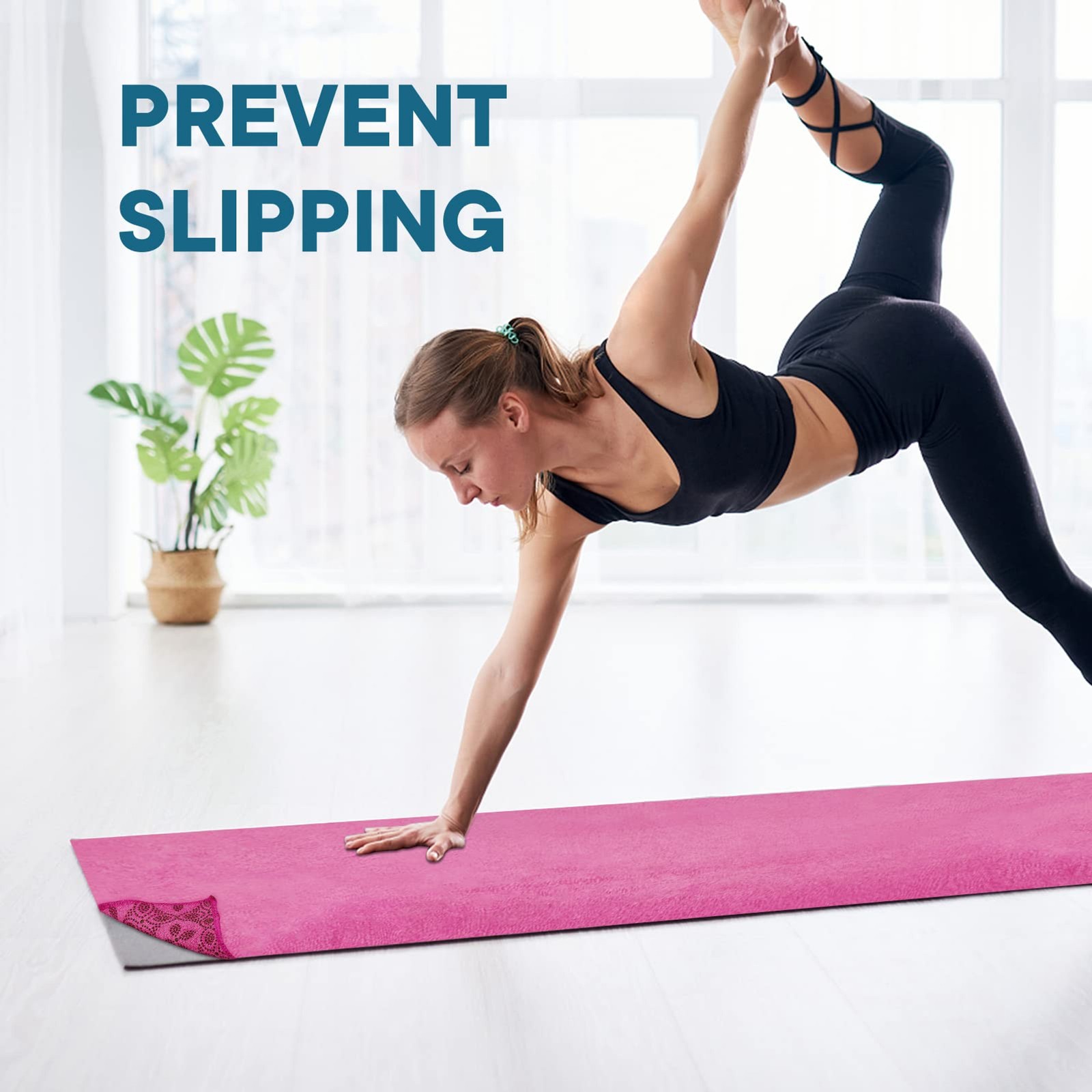 Yoga Towels, Non Slip Hot Yoga Mat Towel with Grip Dots,Super-Absorbent Soft Mic