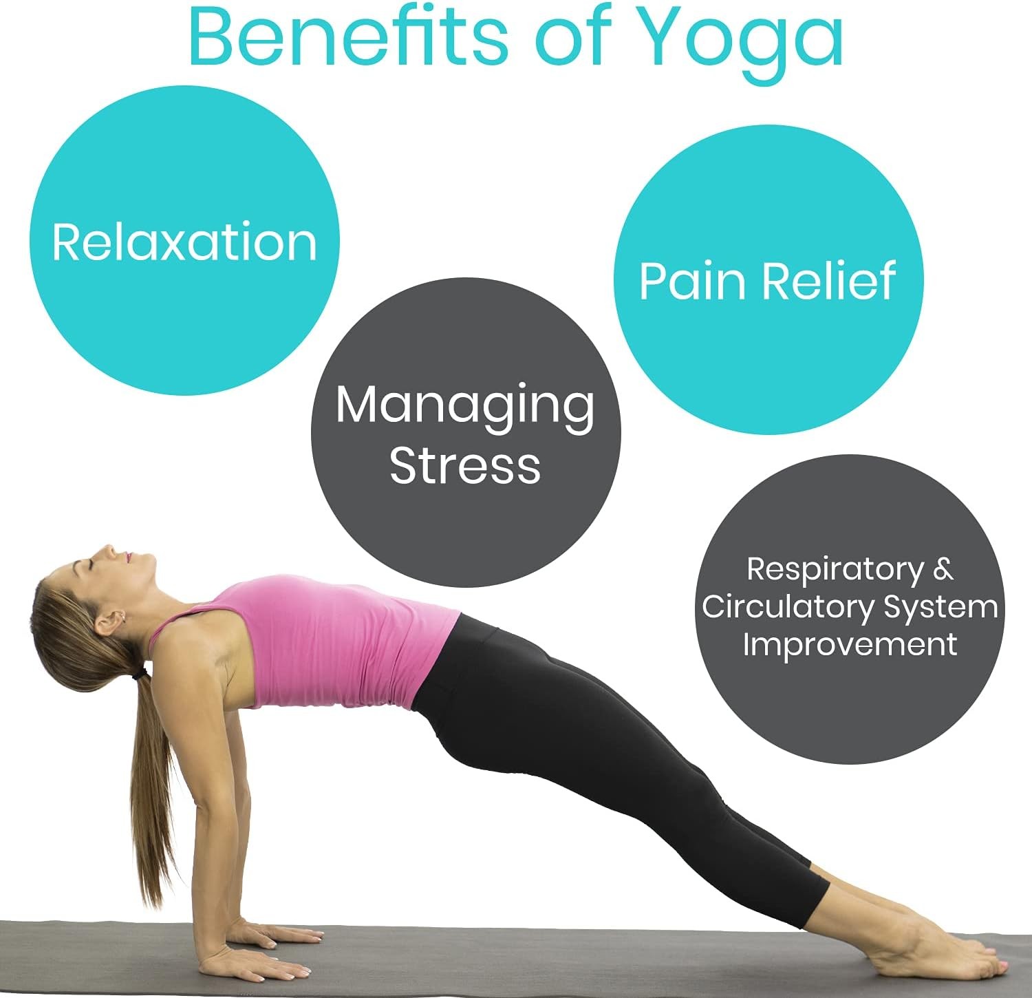 Vive Yoga Poster Poses for Beginners and Experts Mat Exercise Home Gym Workout