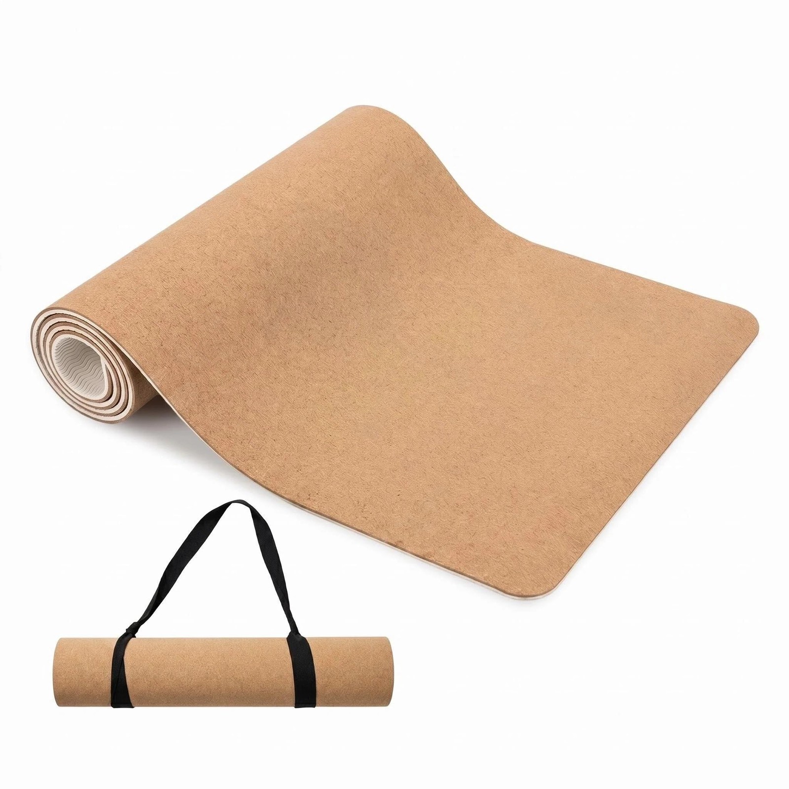 Cork Yoga Mat extra thick 6mm TPE Yoga Mat 72×24 Inch High Density Non-Slip W…