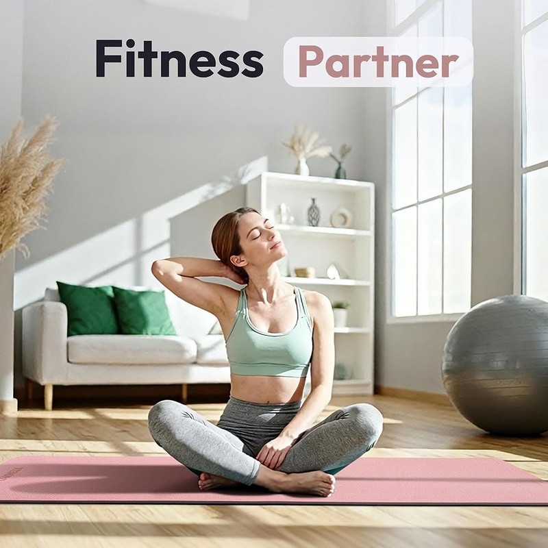 Premium POE Yoga Mat Non-Slip Dual-Sided Lightweight Portable Exercise Mat New
