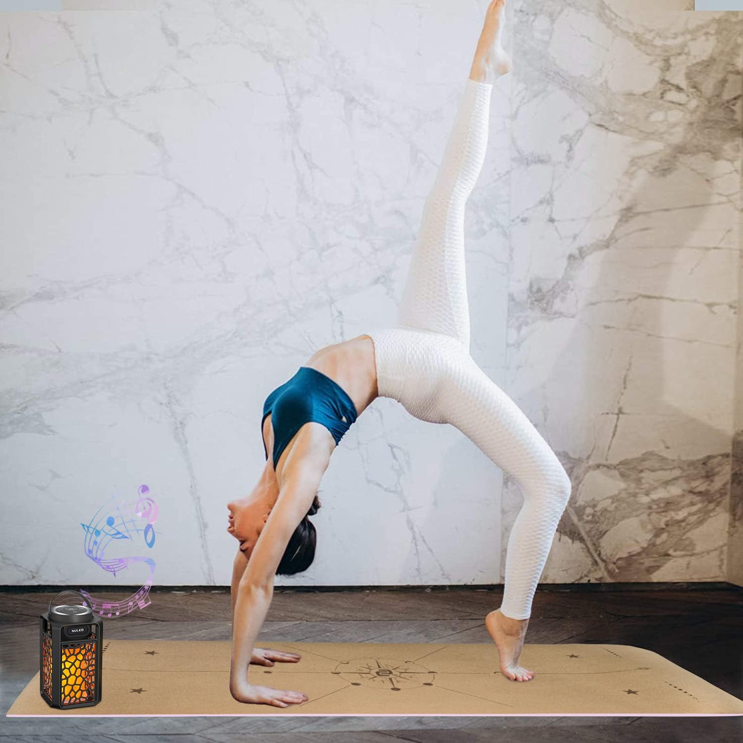 Numat Cork Yoga Mat 6Mm (1/4 Inch) Thick 72 X 24 In, Sweatproof Nonslip Eco-Frie