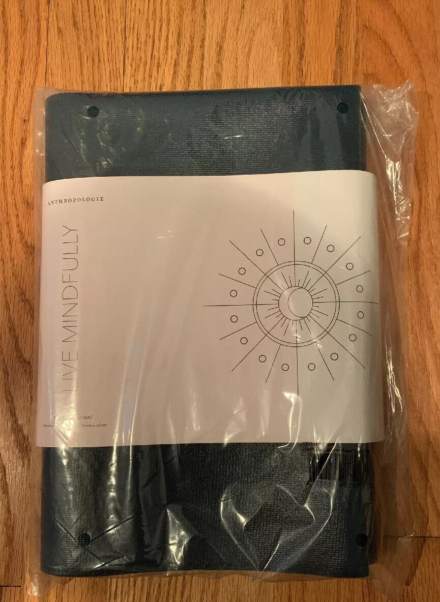 Anthropologie Travel yoga mat, full size, foldable blue and light purple
