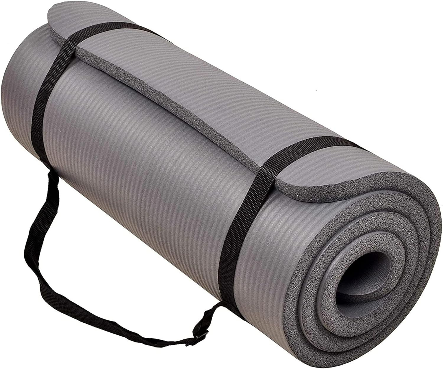 Balancefrom 71X24 Inches Extra Thick Yoga Mat 1-Inch High-Density Foam – Roll-Up