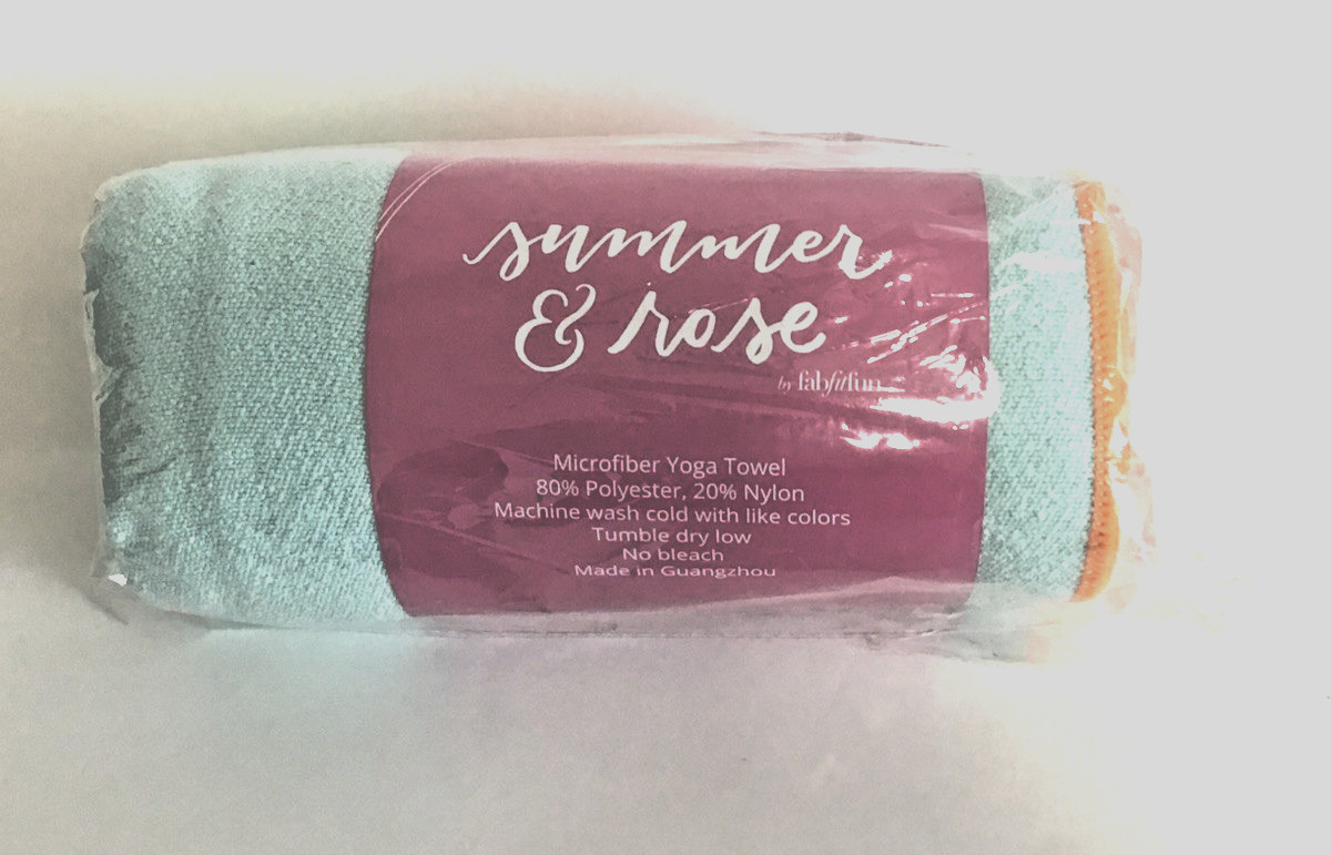 NEW – Summer & Rose by FabFitFun Microfiber Yoga Towel Aqua / Orange