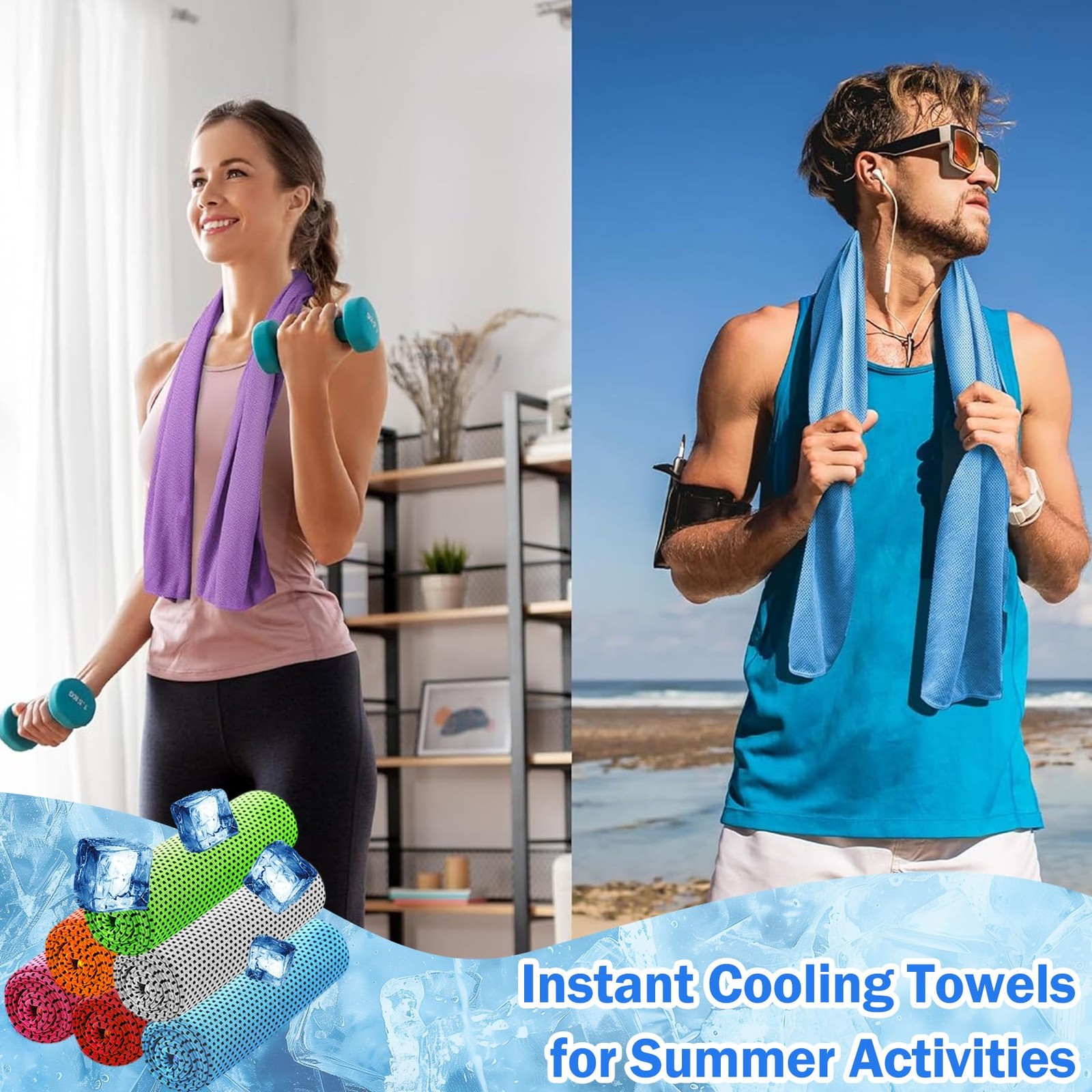 Lydtick 30Pack Cooling Towels For Neck And Face 40X12 Ice Microfiber Cooling