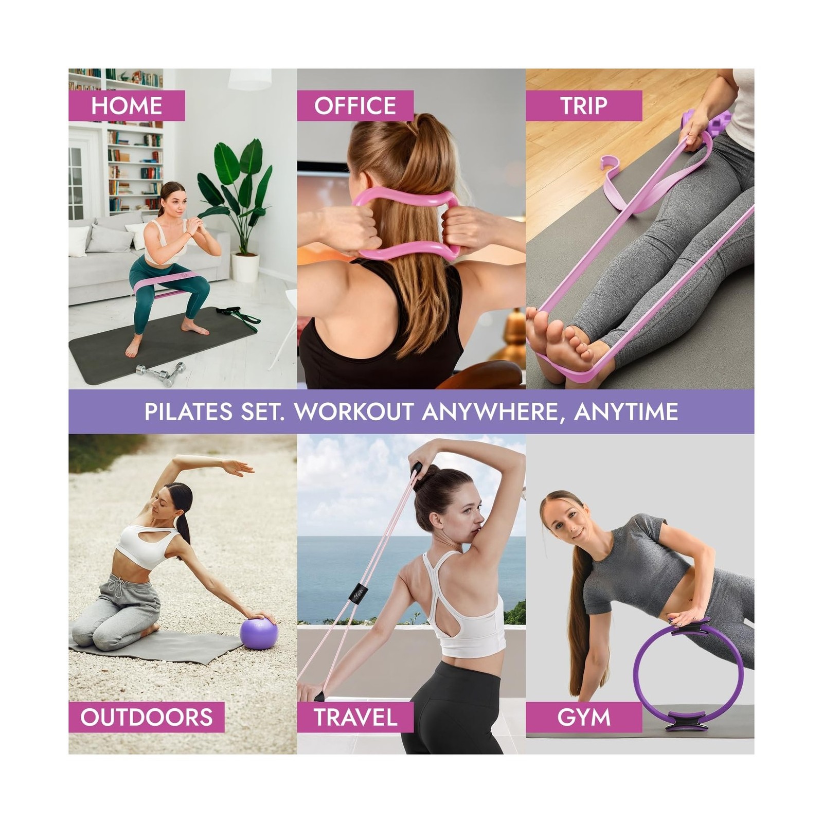 Pilates Equipment – 10-in-1 Pilates Ring and Ball Set | Home Pilates Essentia…