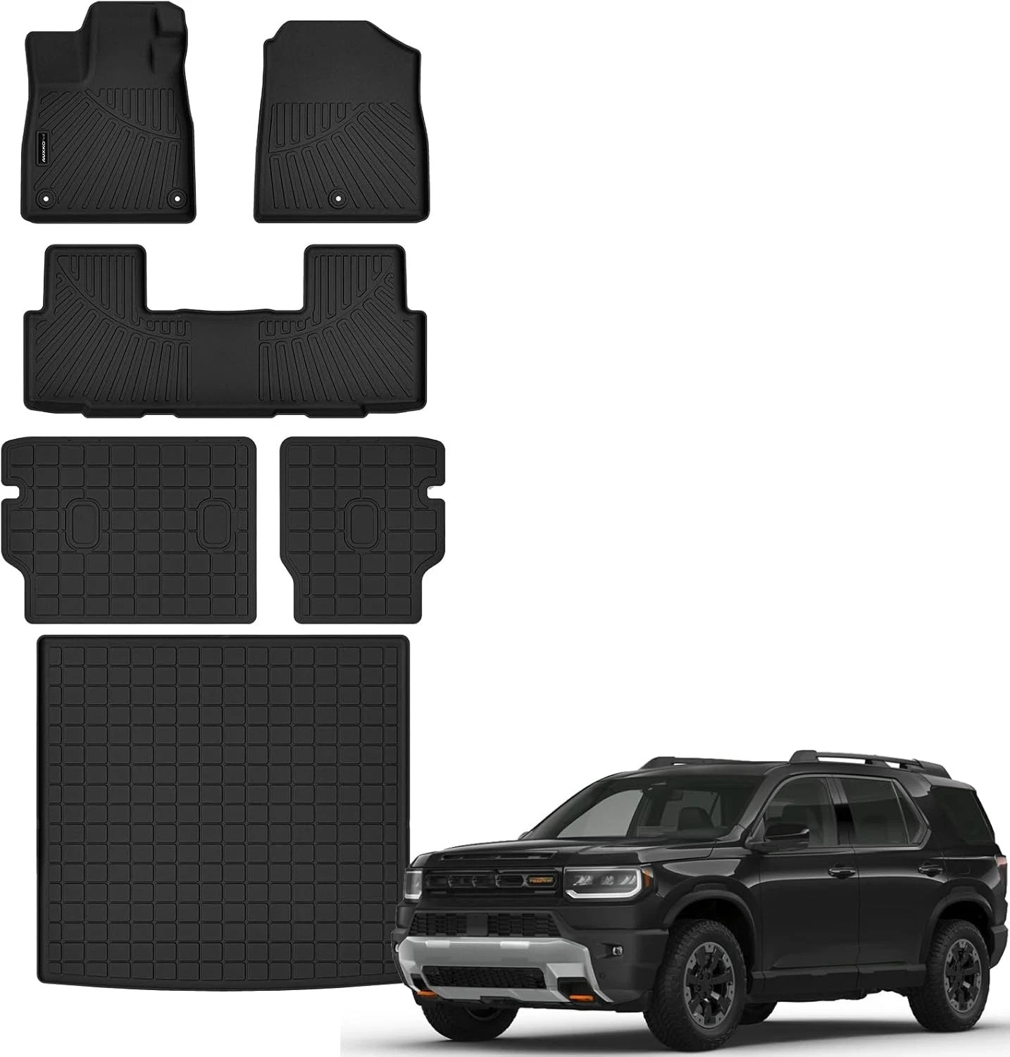 Auxko All Weather Floor Mats Cargo Mat with Backrest Mat for Honda Passport 2026