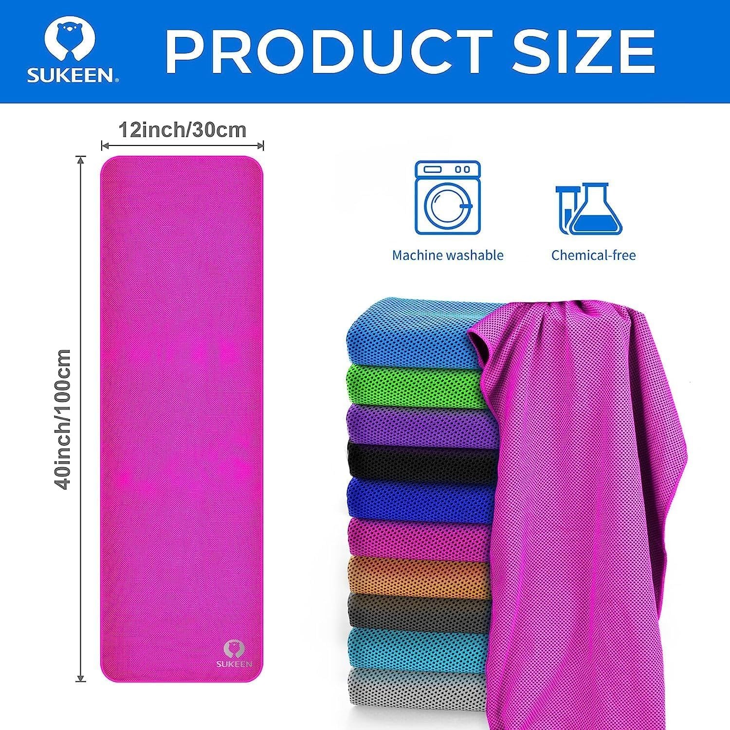 Sukeen 40″ x 12″, Black/Blue/Green/Dark Blue/Pink/Lake Blue/Grey/Purple