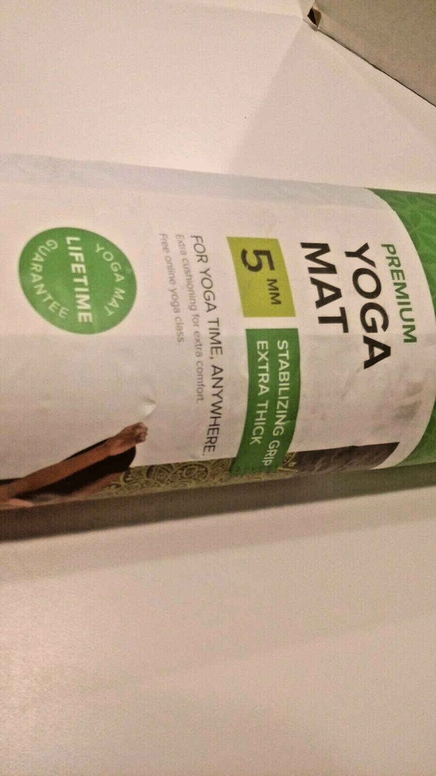 Gaiam Premium Print Yoga Mat 5MM Stabilizing Grip – Extra Thick 68″ x 24″ Gray