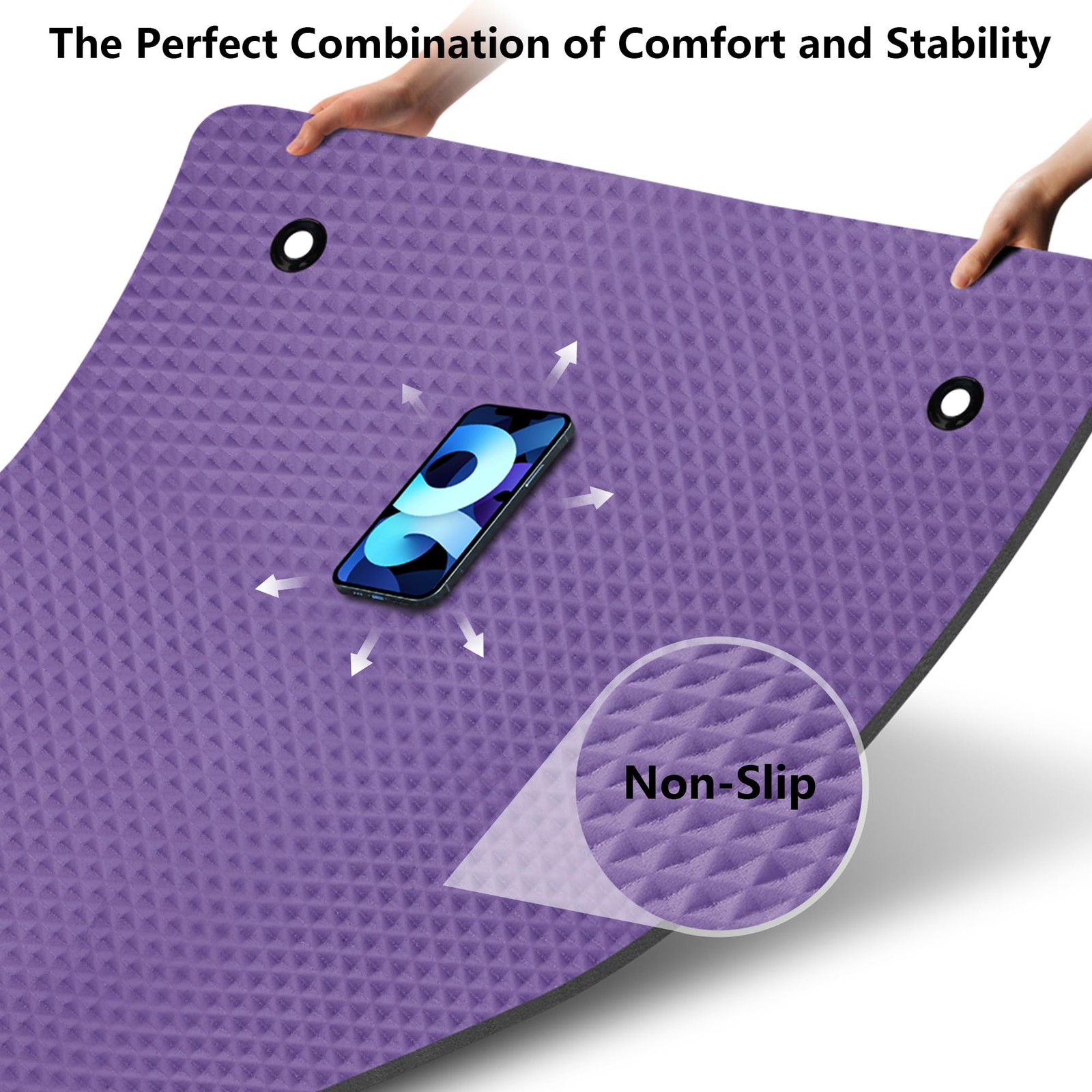 Yoga Mat 72.8″ x 31.5″ x 2/5 inch Thick With Strap and Bag, Extra Wide Workou…