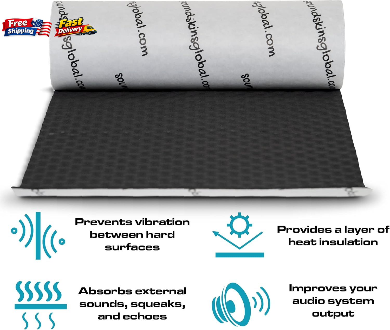 Ssk-Wavy 315Mil/8Mm Lightweight Closed Cell Foam Mat – 32.3 Sqft. Vibration Damp