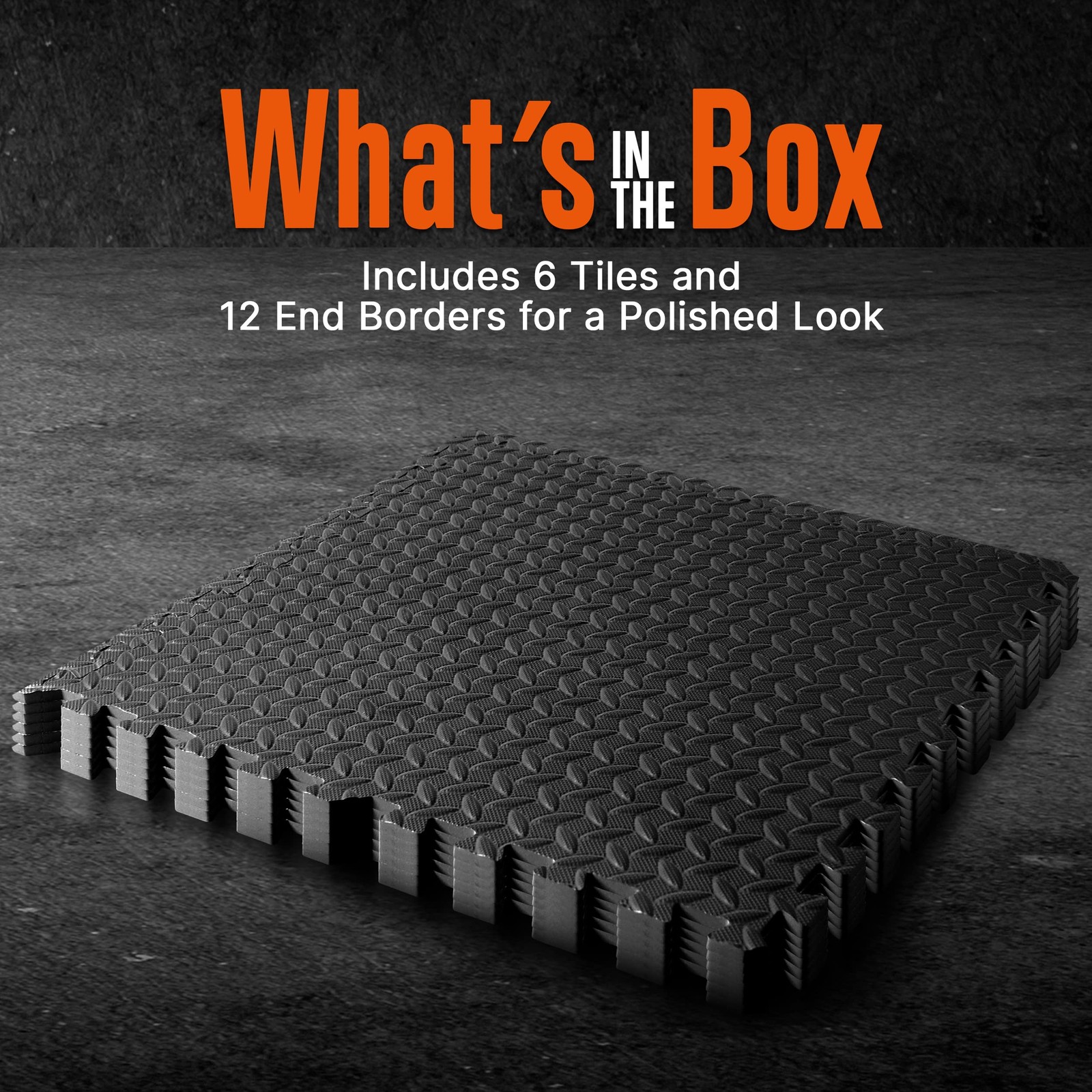 SQUATZ Thick Puzzle Exercise Mat Foam Interlocking Tiles Protect 6, Black