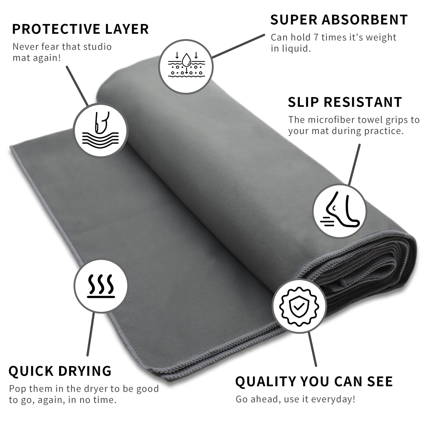 Miaomiao Non-Slip Hot Yoga Towel Setsuper Absorbent Microfiber In 24.5 X 72 –