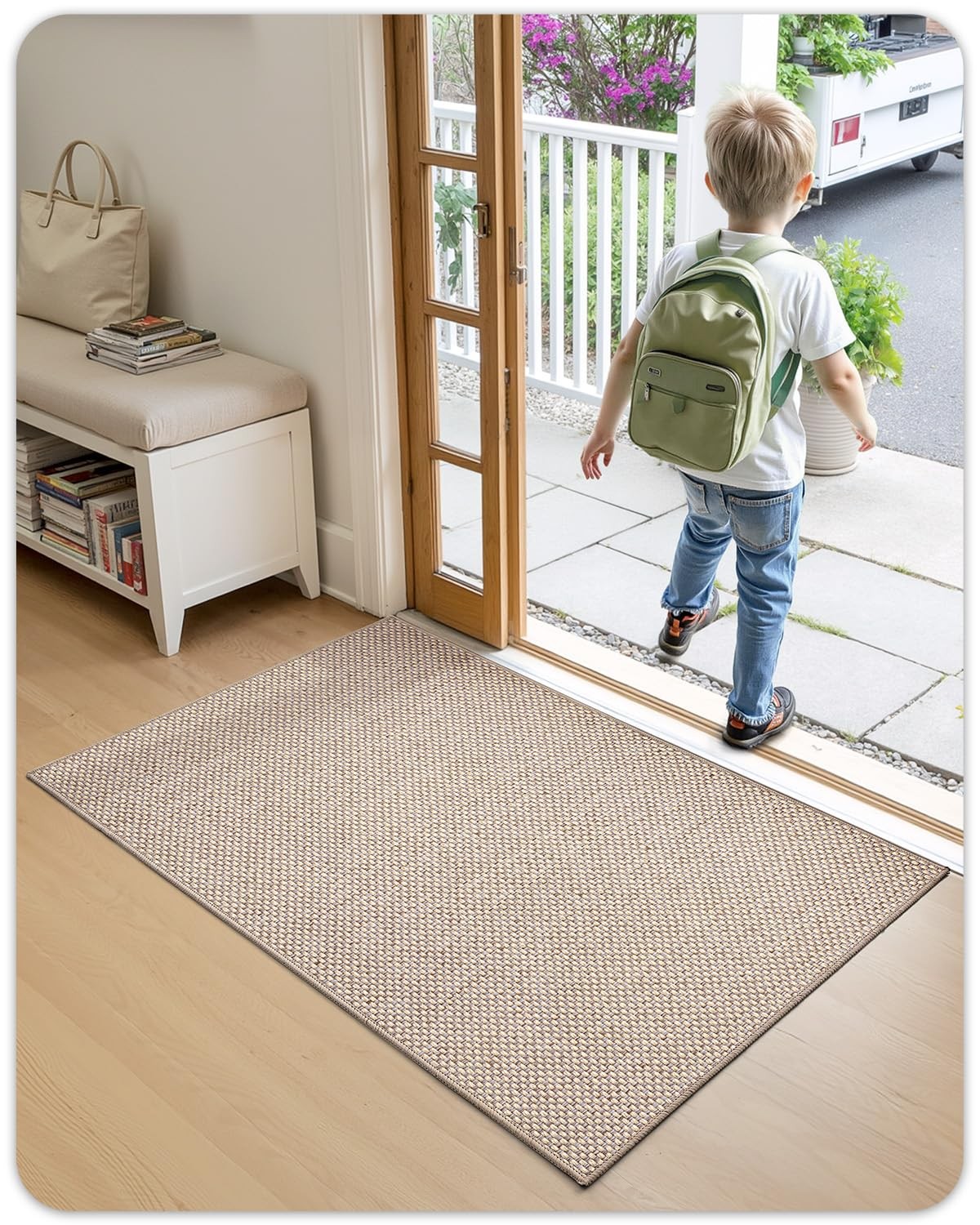 Dirt Trapping Mat Indoor, Non Slip Doormat, Woven Entrance Carpet, Clean…