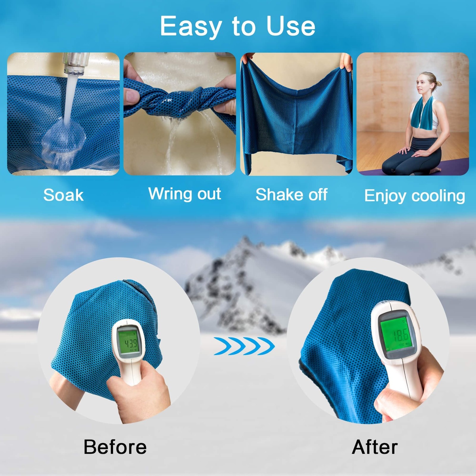 20 Packs Cooling Towels, Microfiber Ice Towel Bulk, Cooling Towels for Neck a…