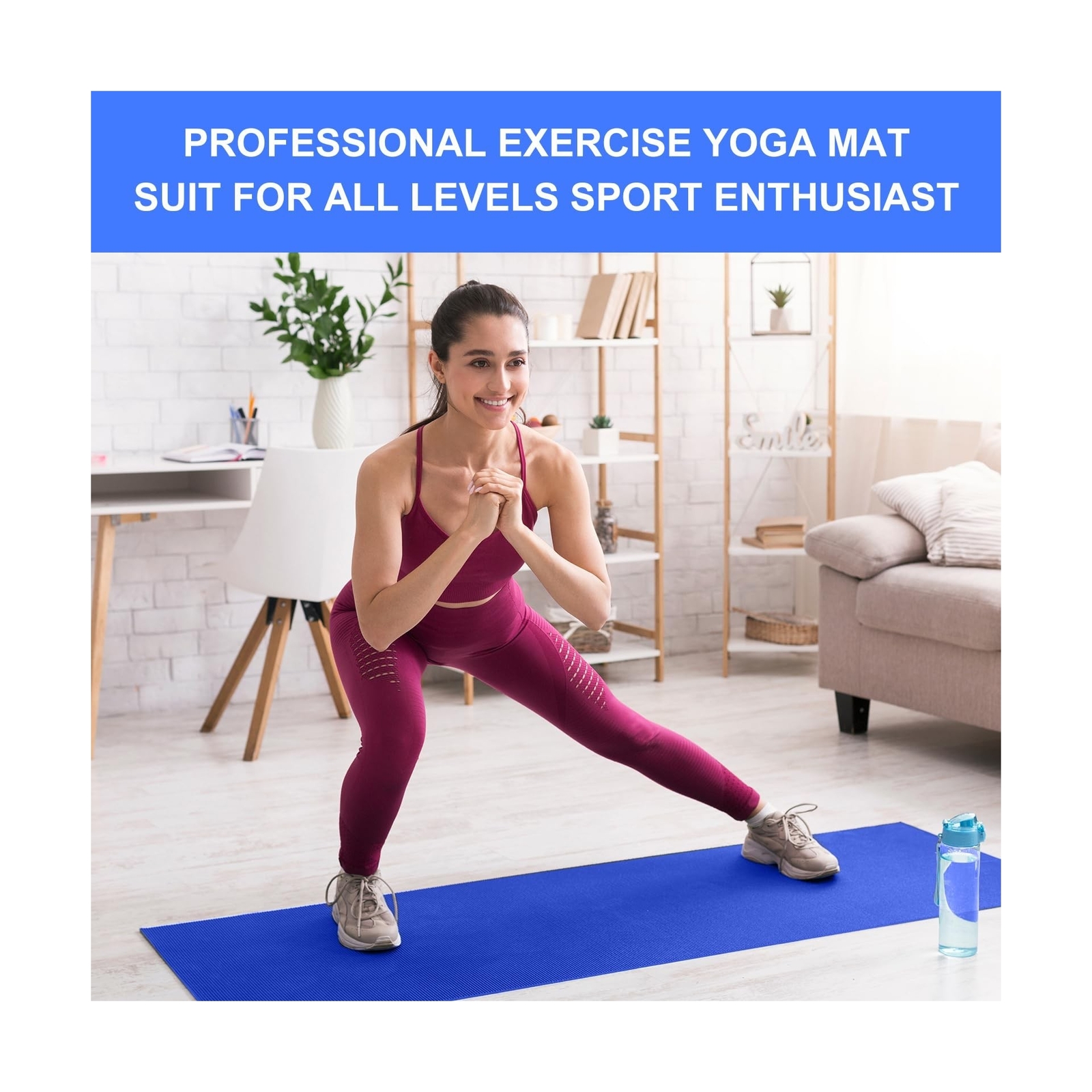 Funtery 24 Pcs 3 mm Thick Yoga Mat Exercise Workout Mat Non Slip Fitness Yoga…