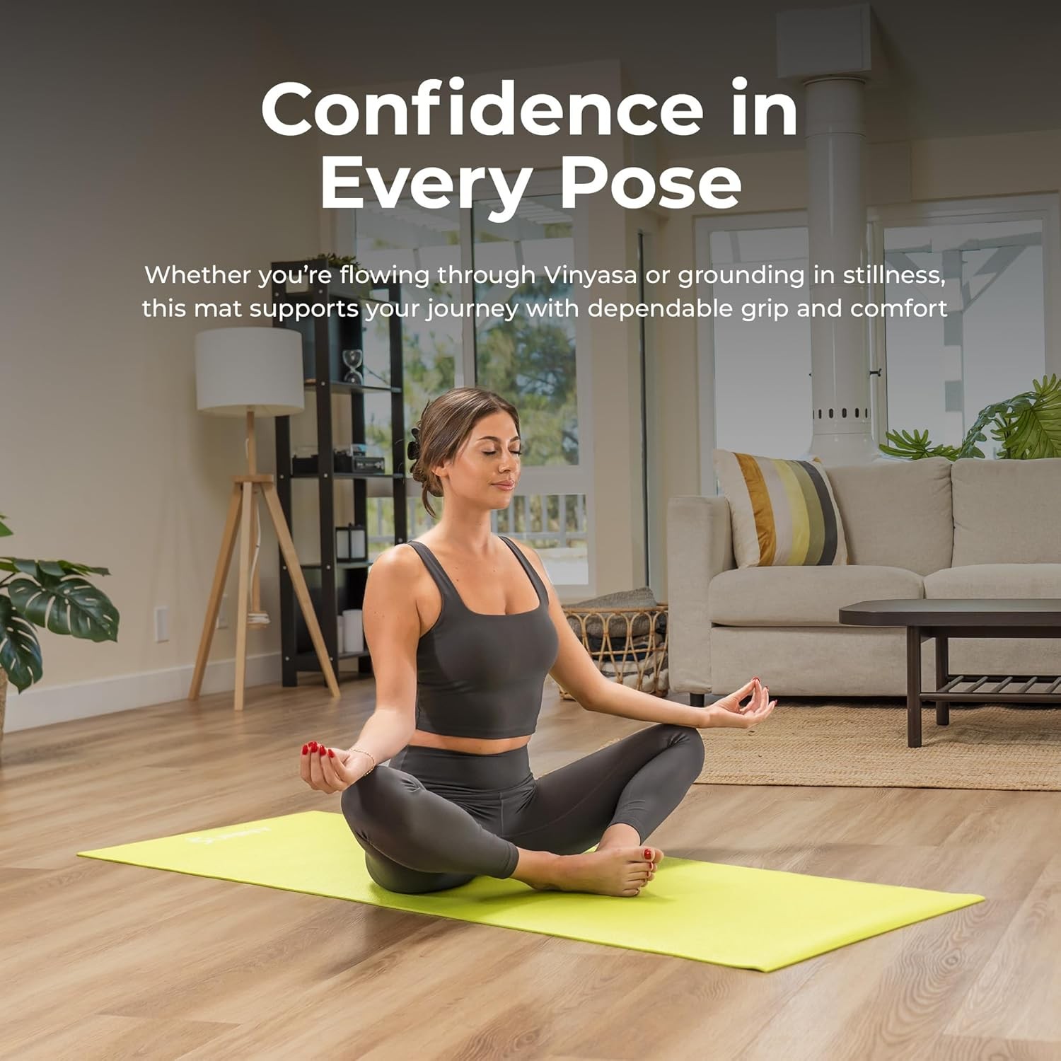 Non-Slip Yoga Mat – Durable Anti-Tear Lightweight Cushioned Support Yoga Pilates