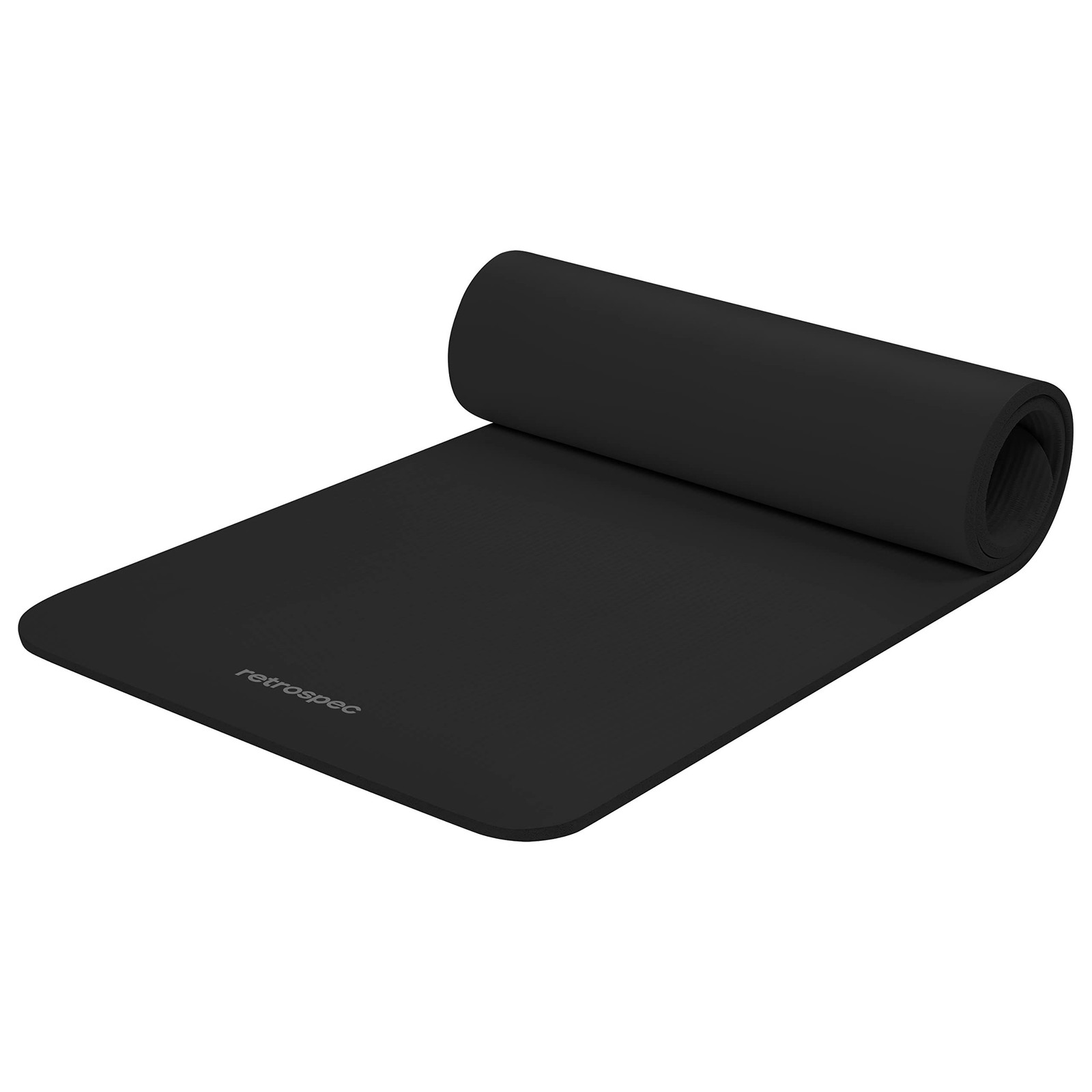 Retrospec Solana Yoga Mat 1/2″ Thick w/Nylon Strap for Men & 1/2 inch, Black