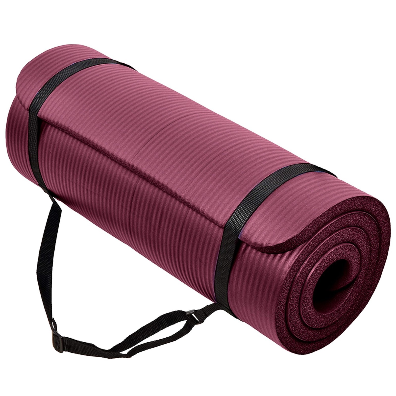 Extra Thick 1-Inch Yoga Mat – High Density, Anti-Tear, Carrying Strap, Multi-Col